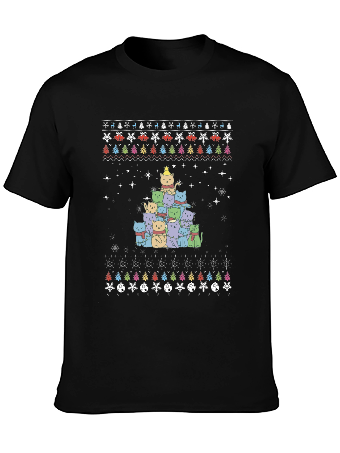 Festive Cat Christmas Tree T-Shirt