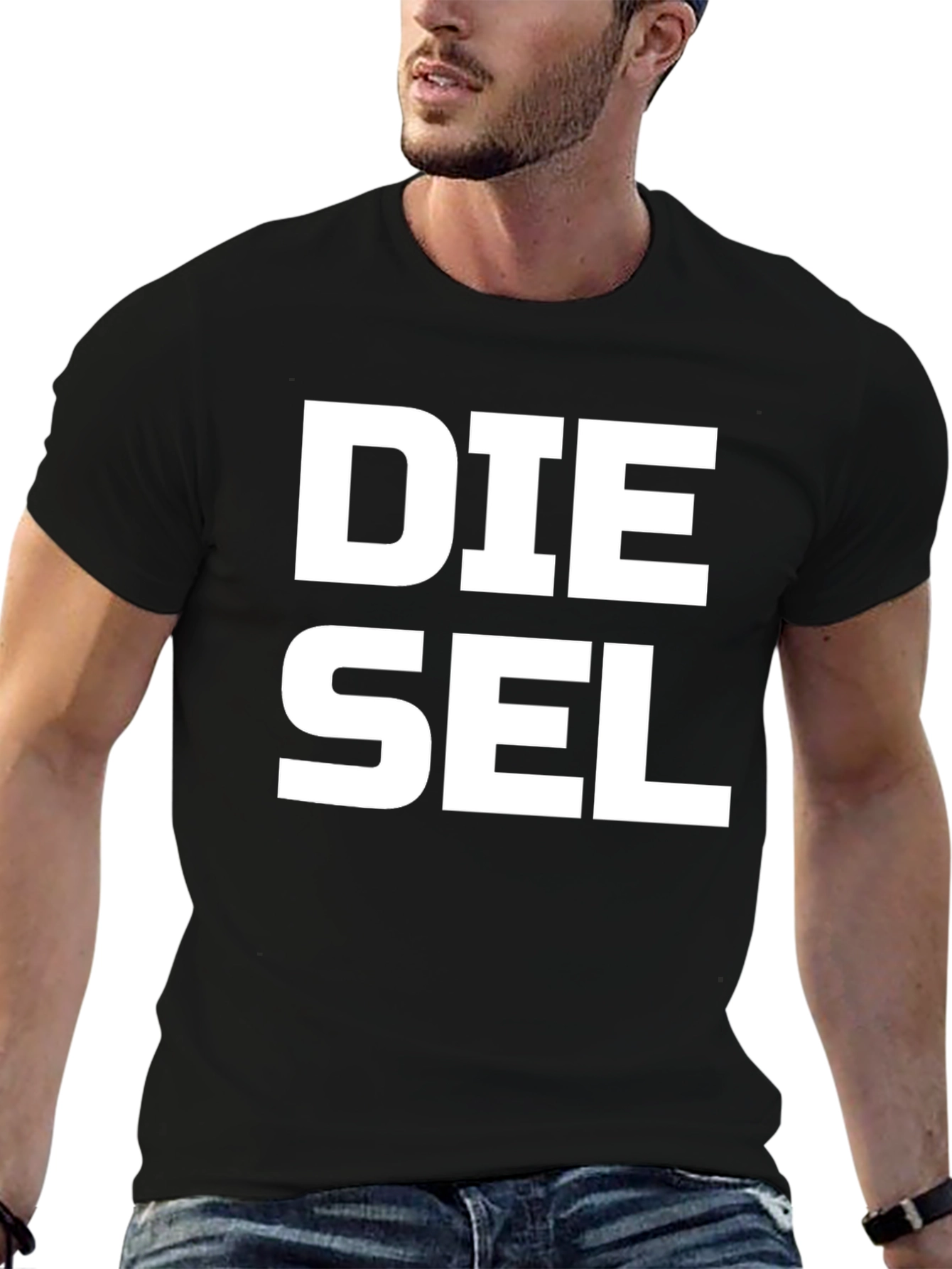 Diesel Graphic Tee - Bold White Logo