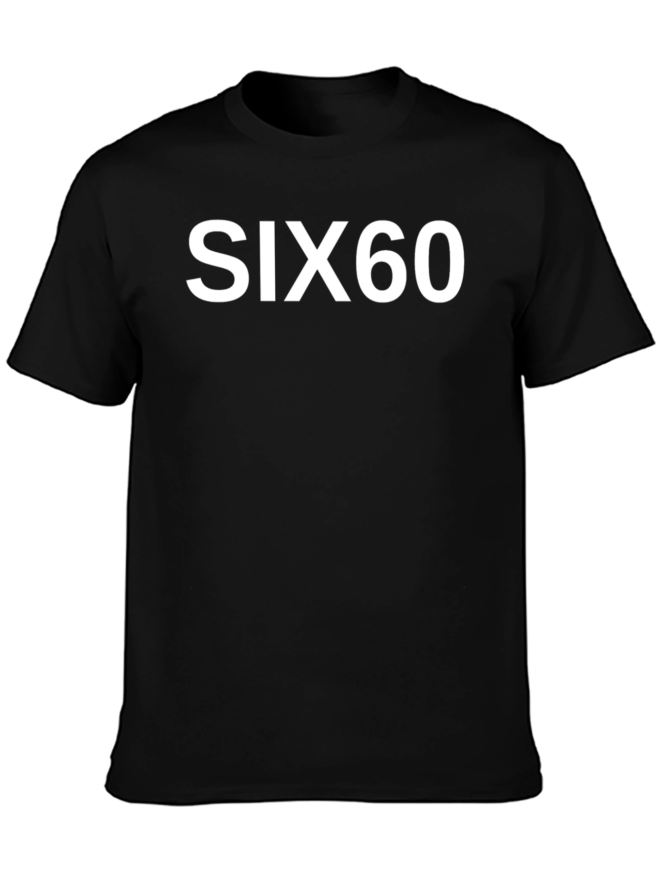 SIX60 Graphic Tee - Black Cotton Crew Neck
