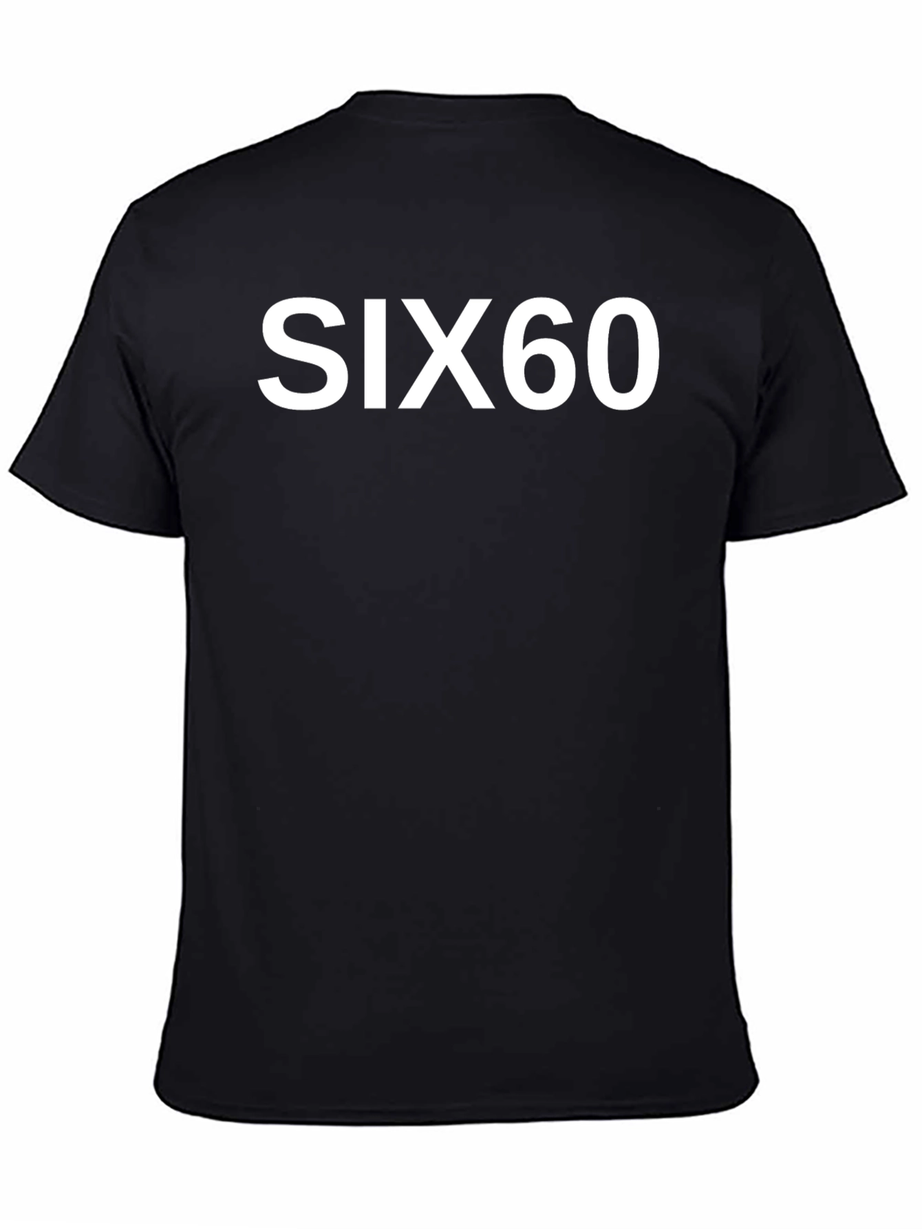 SIX60 Graphic Tee - Black Cotton Crew Neck