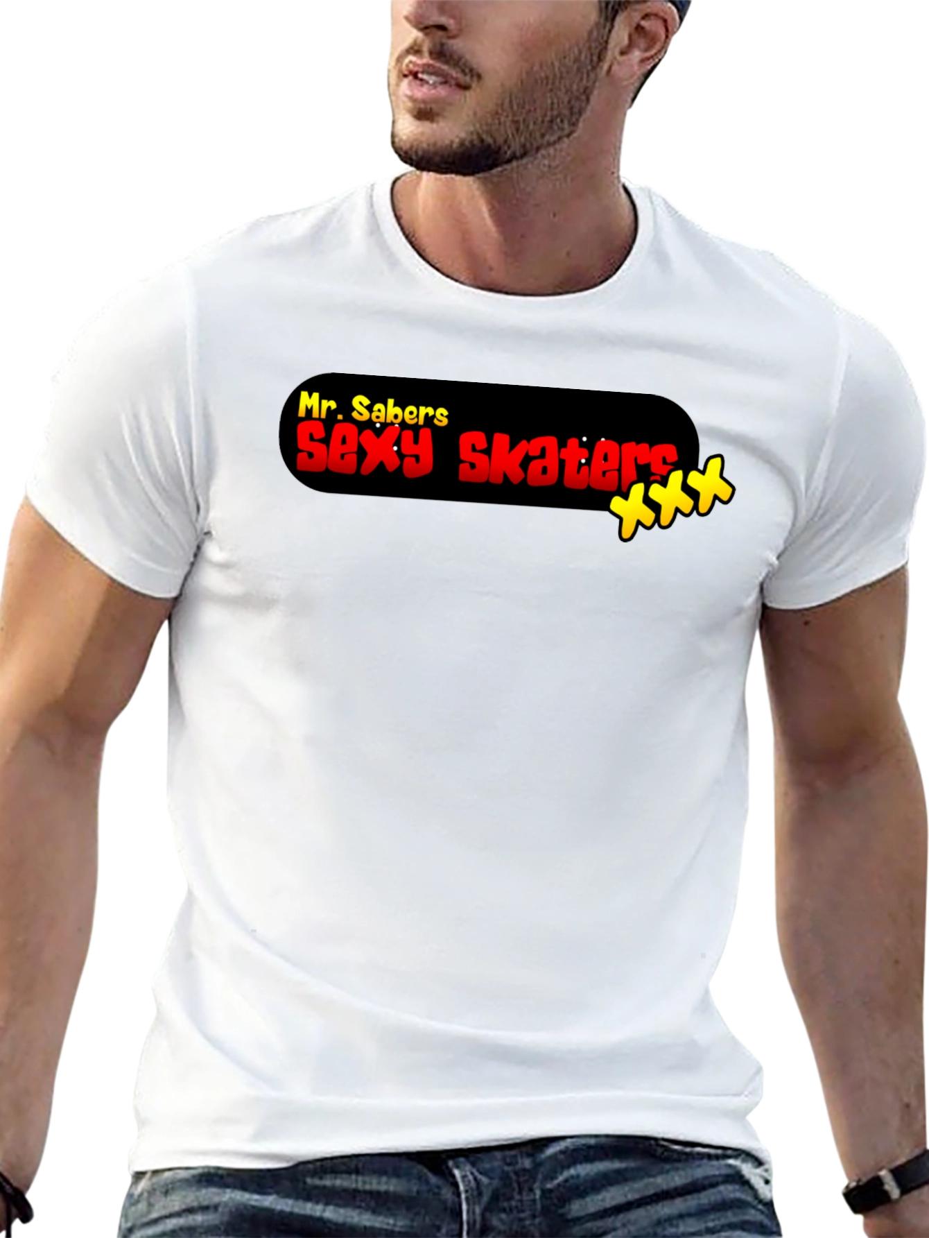 Mr. Sabers Sexy Skaters Black T-Shirt