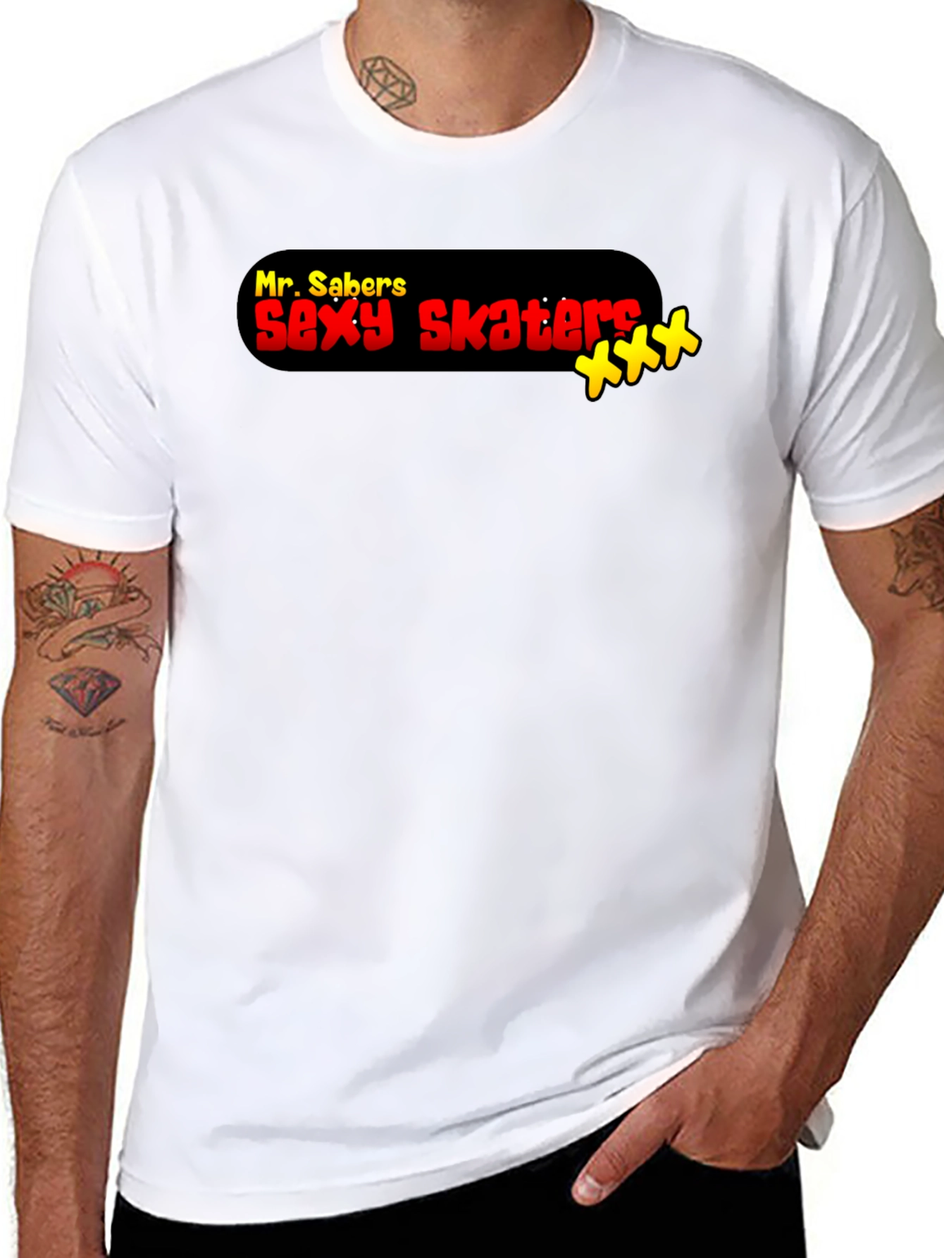 Mr. Sabers Sexy Skaters Black T-Shirt