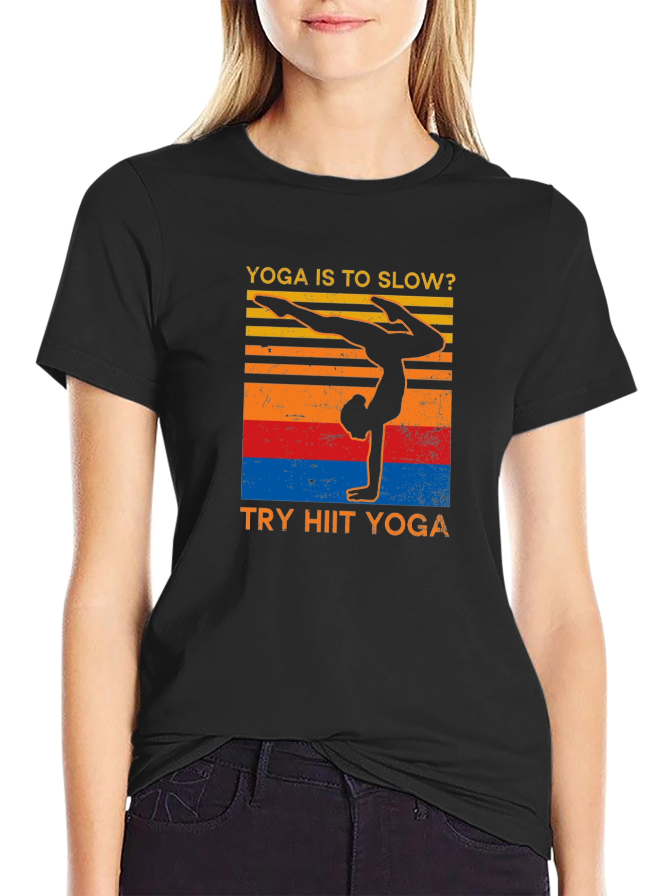 Yoga HIIT T-Shirt - Black Graphic Tee