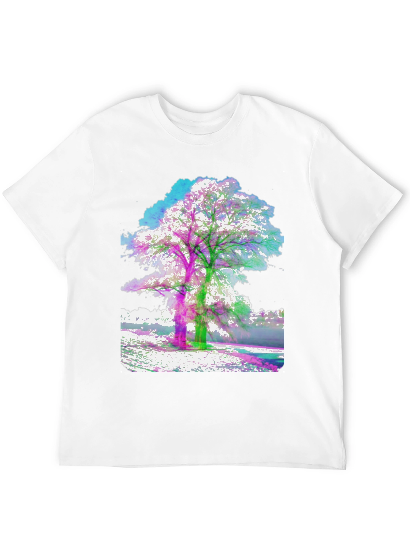 Abstract Tree Graphic Tee - Mens Black T-Shirt