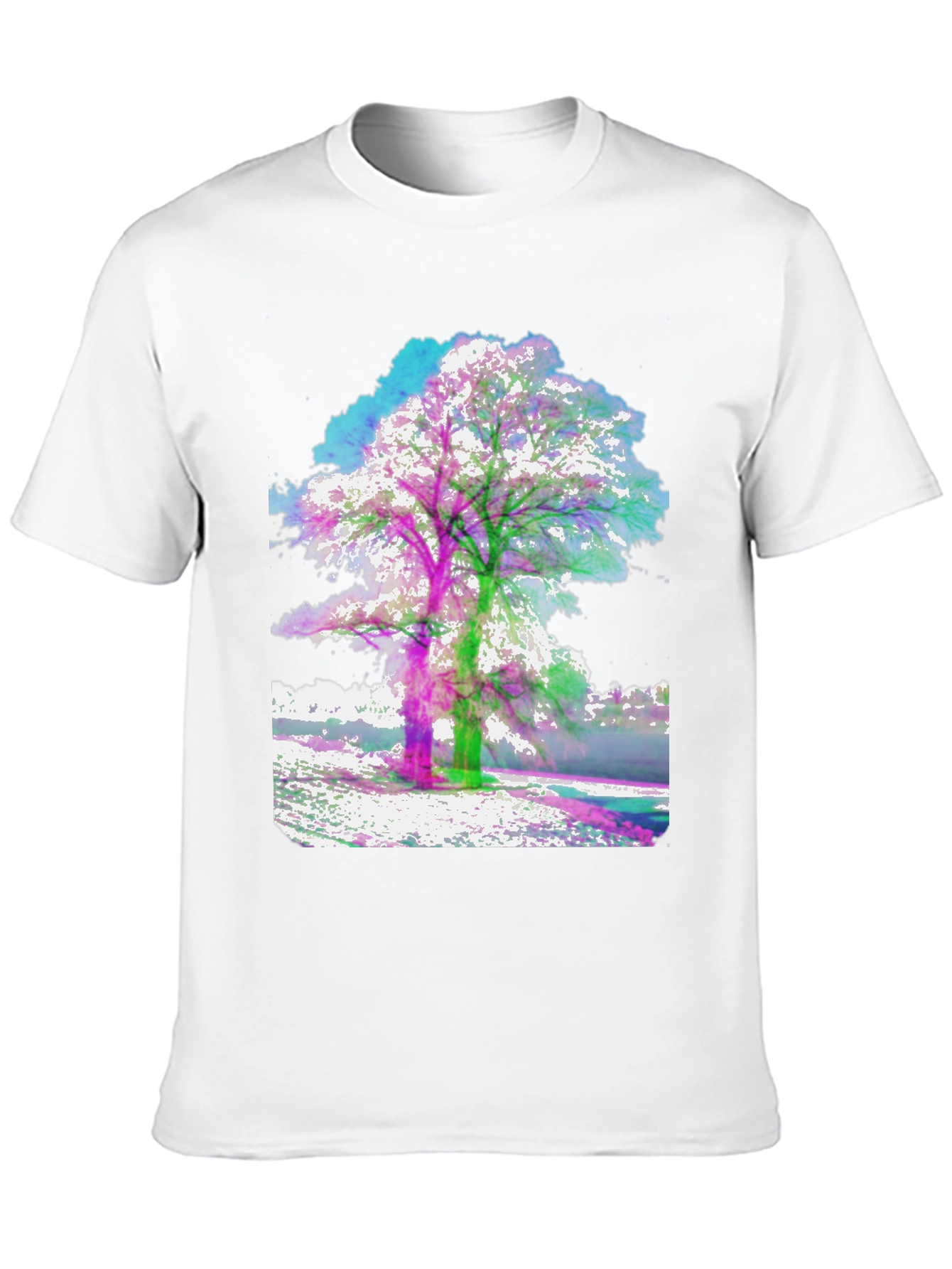 Abstract Tree Graphic Tee - Mens Black T-Shirt