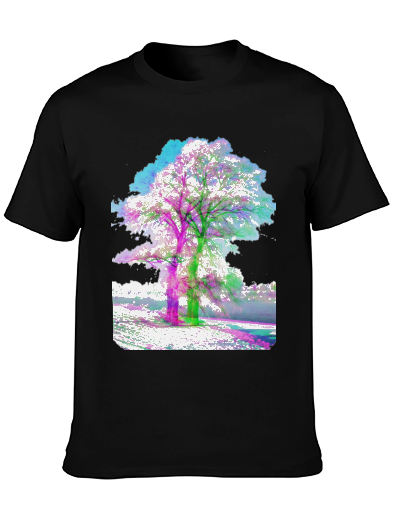 Abstract Tree Graphic Tee - Mens Black T-Shirt