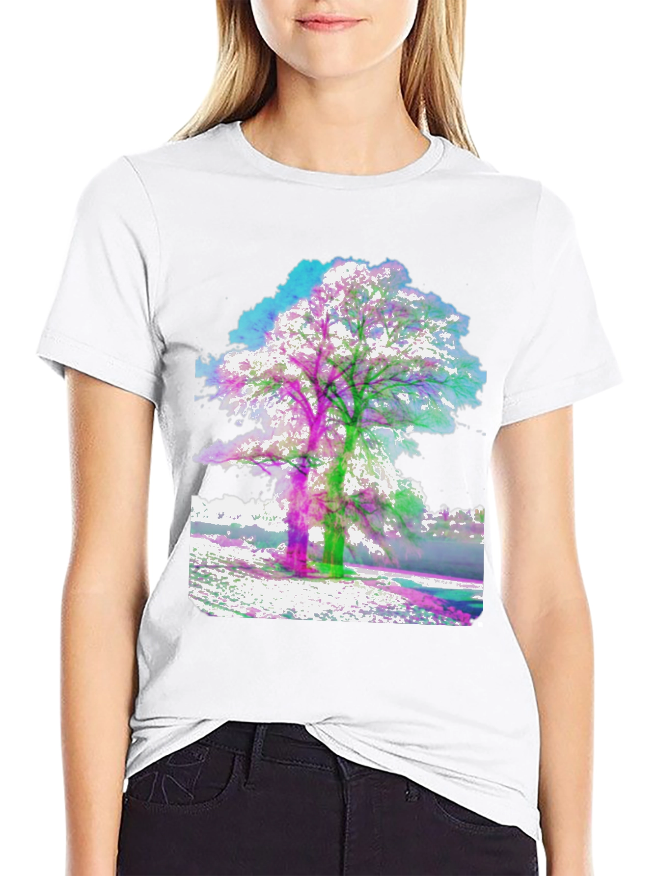 Abstract Tree Graphic Tee - Mens Black T-Shirt
