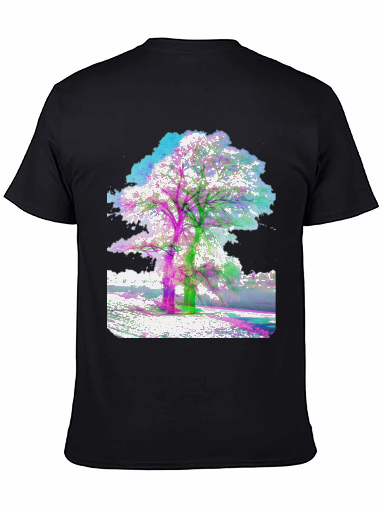 Abstract Tree Graphic Tee - Mens Black T-Shirt