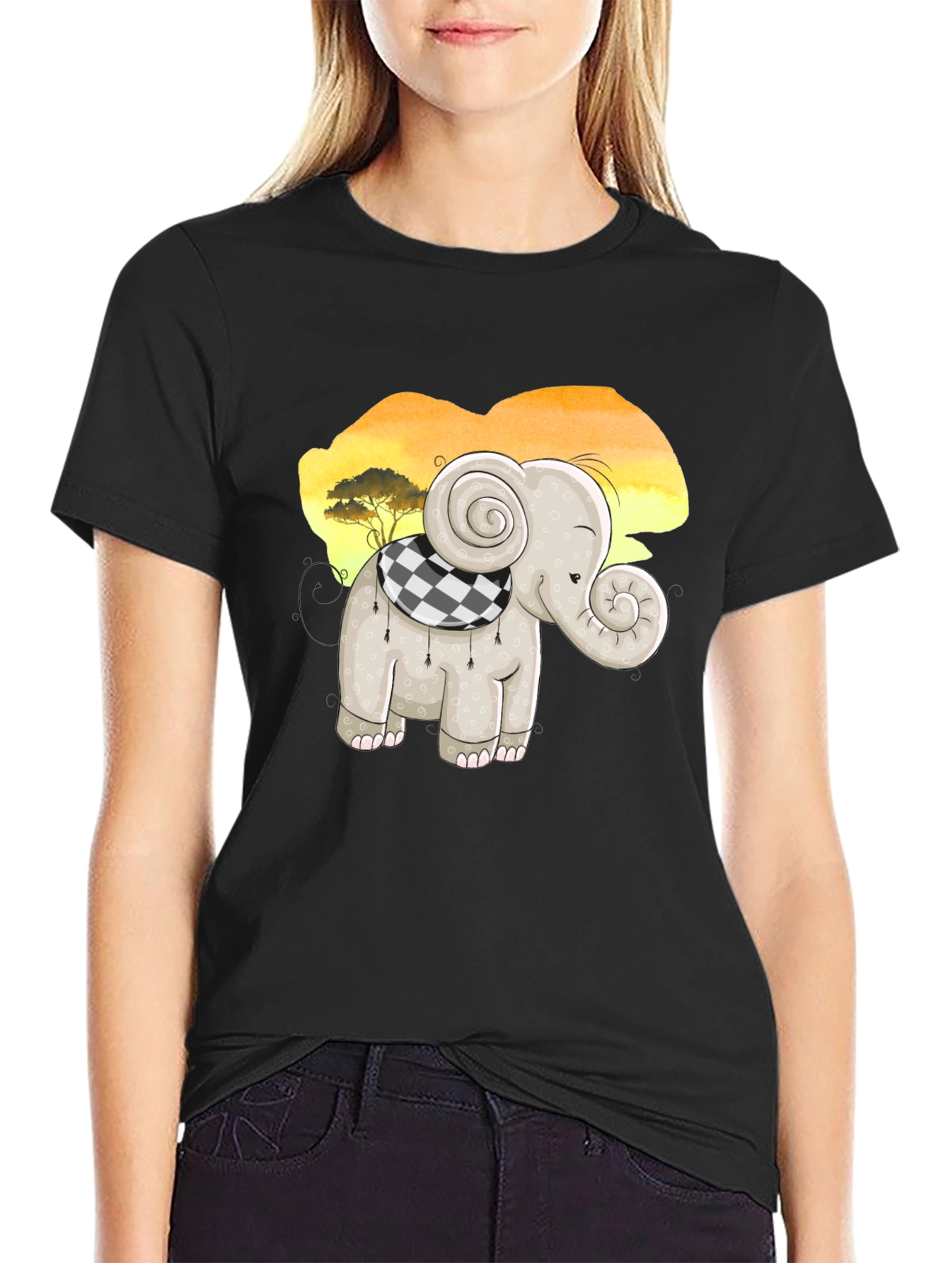 Cute Elephant T-Shirt - Cartoon Animal Design