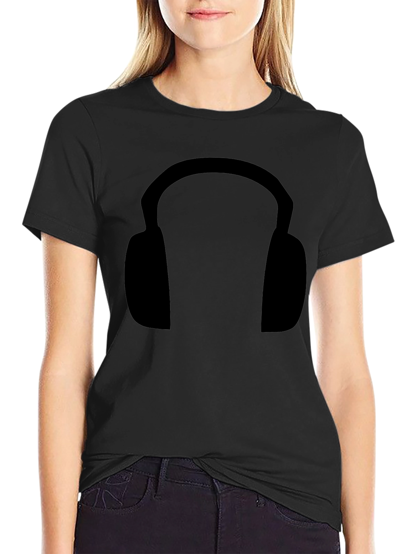 Black Headphone Graphic Tee - Stylish & Comfortable