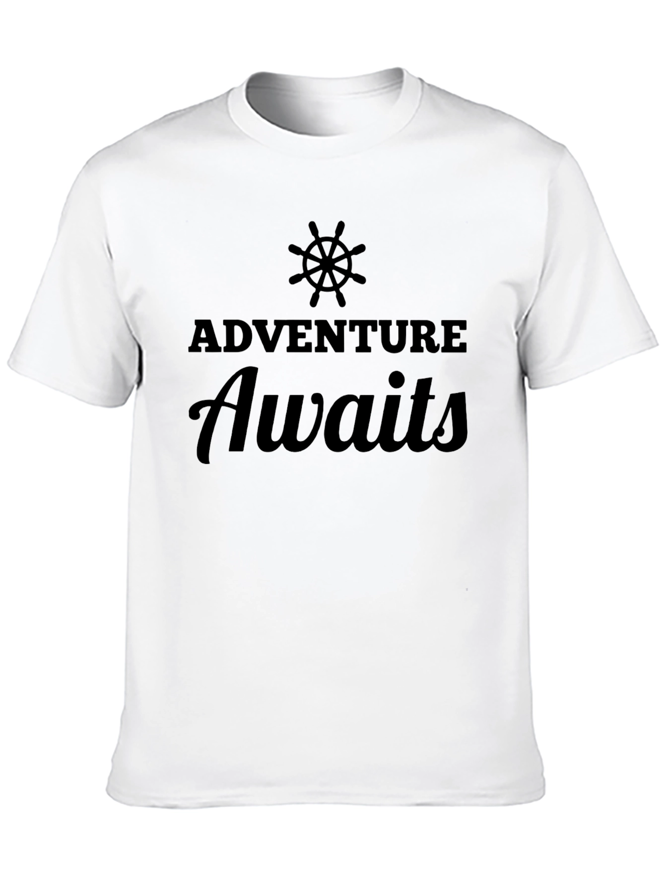 Adventure Awaits Black Graphic Tee for Men