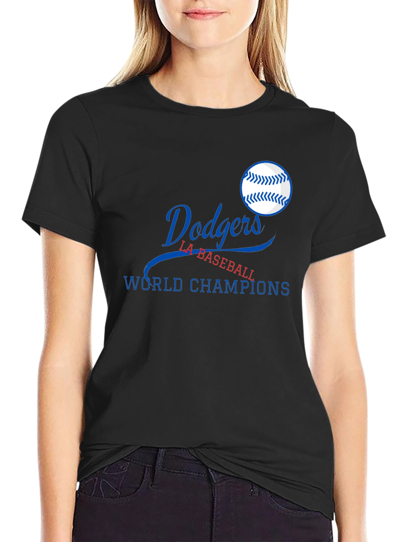 Dodgers Baseball World Champions Black T-Shirt