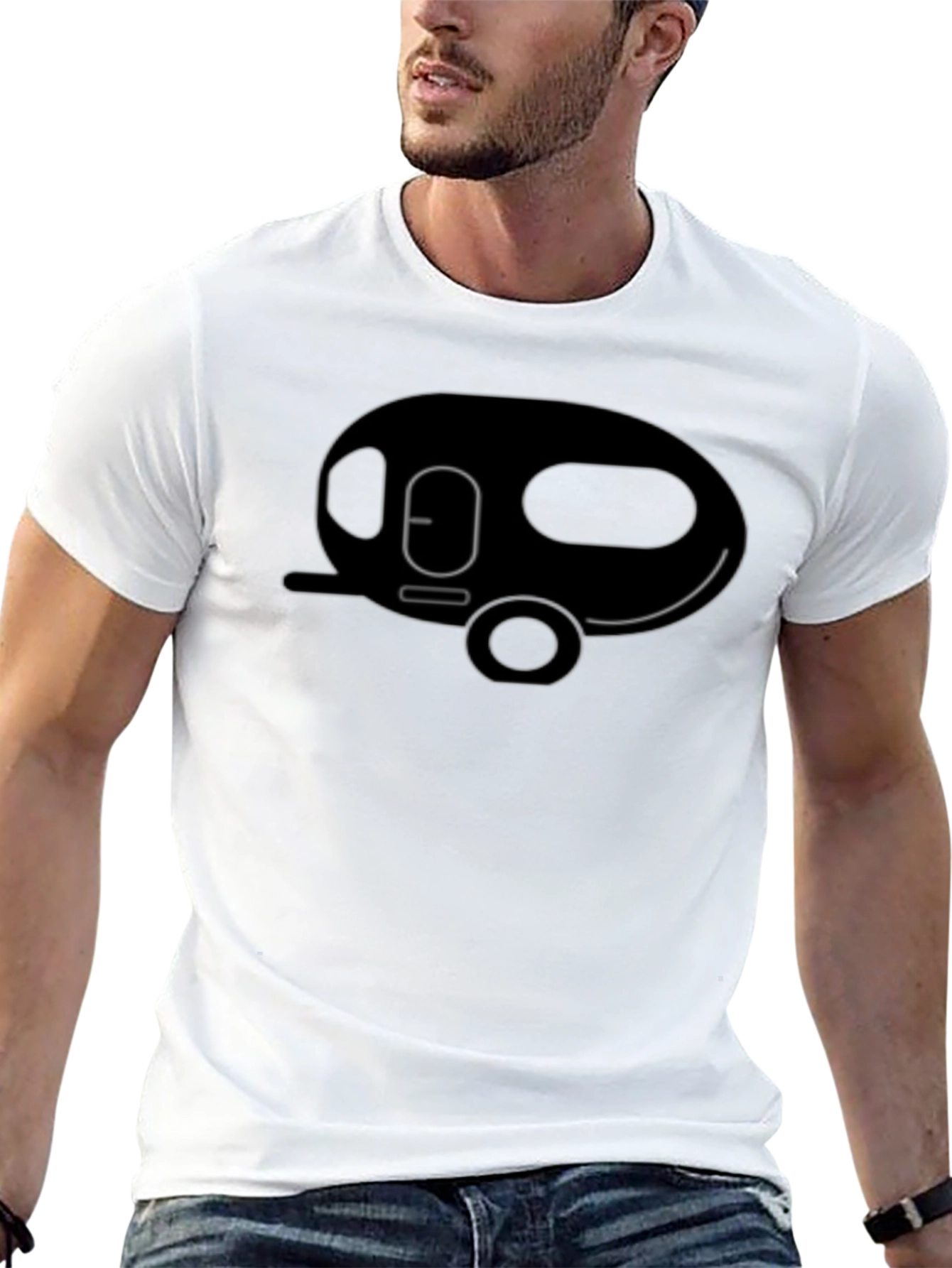 Cool Camper Graphic Tee - Black Cotton T-Shirt