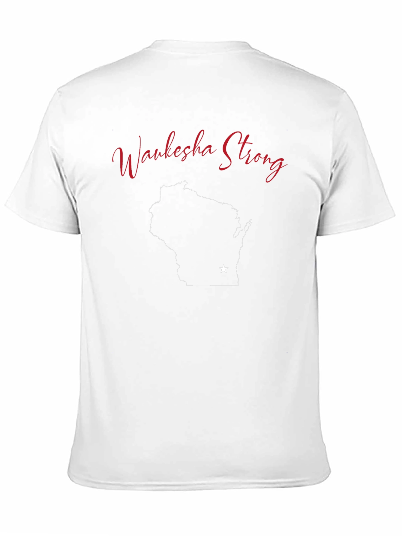Waukesha Strong Black T-Shirt Wisconsin State Outline