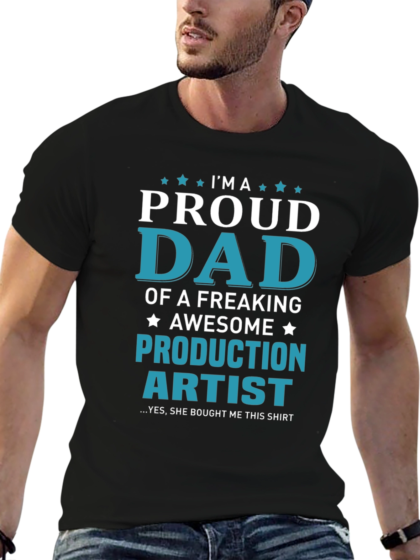 Proud Dad Production Artist Graphic T-Shirt