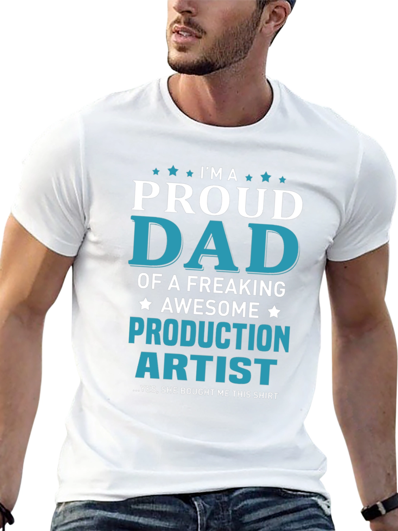 Proud Dad Production Artist Graphic T-Shirt