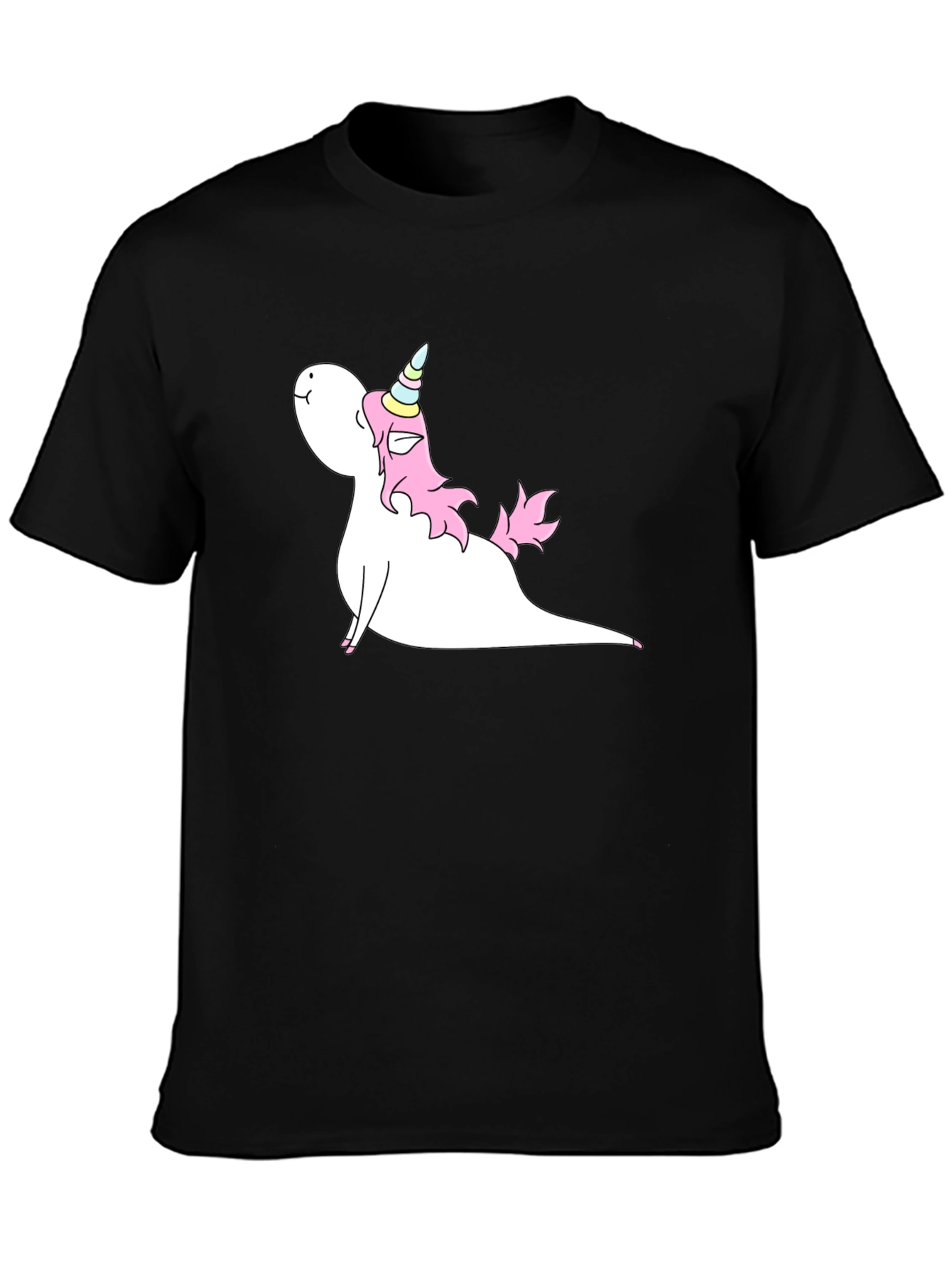 Unicorn Yoga Pose Black T-Shirt