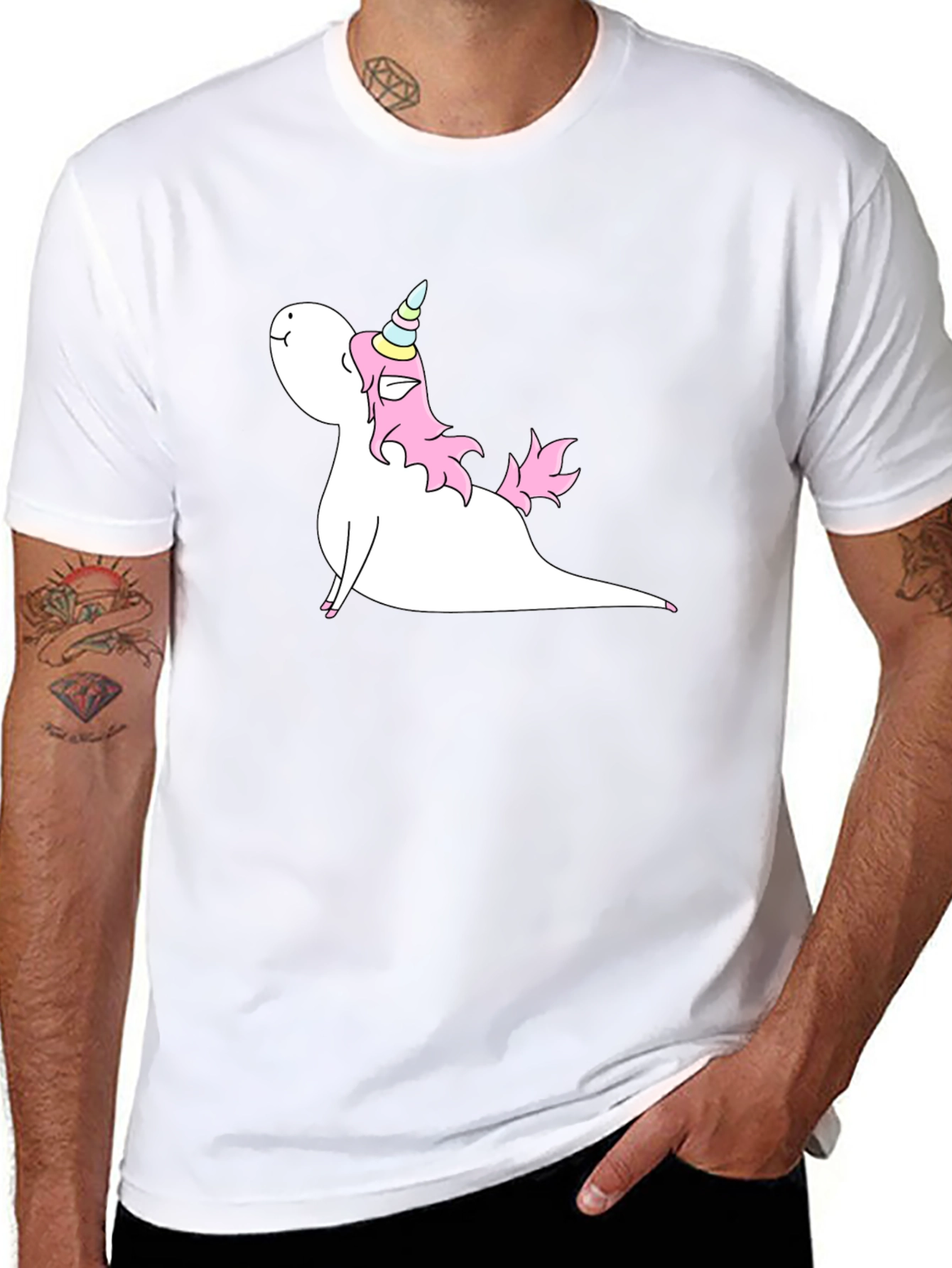 Unicorn Yoga Pose Black T-Shirt