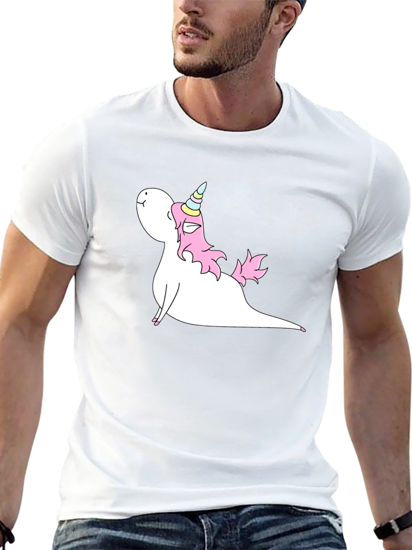 Unicorn Yoga Pose Black T-Shirt