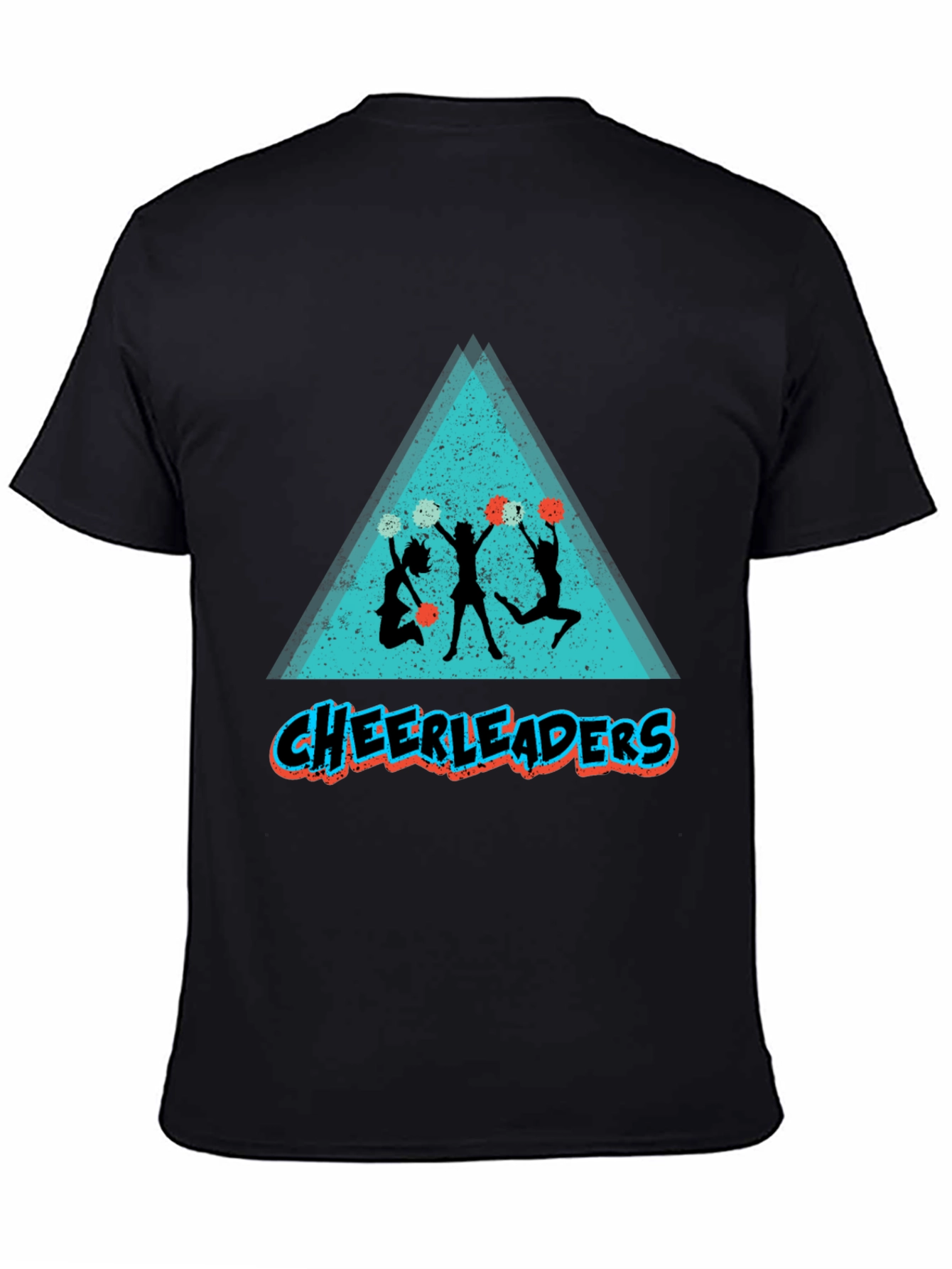 Cheerleader Graphic Tee - Black Cotton Shirt