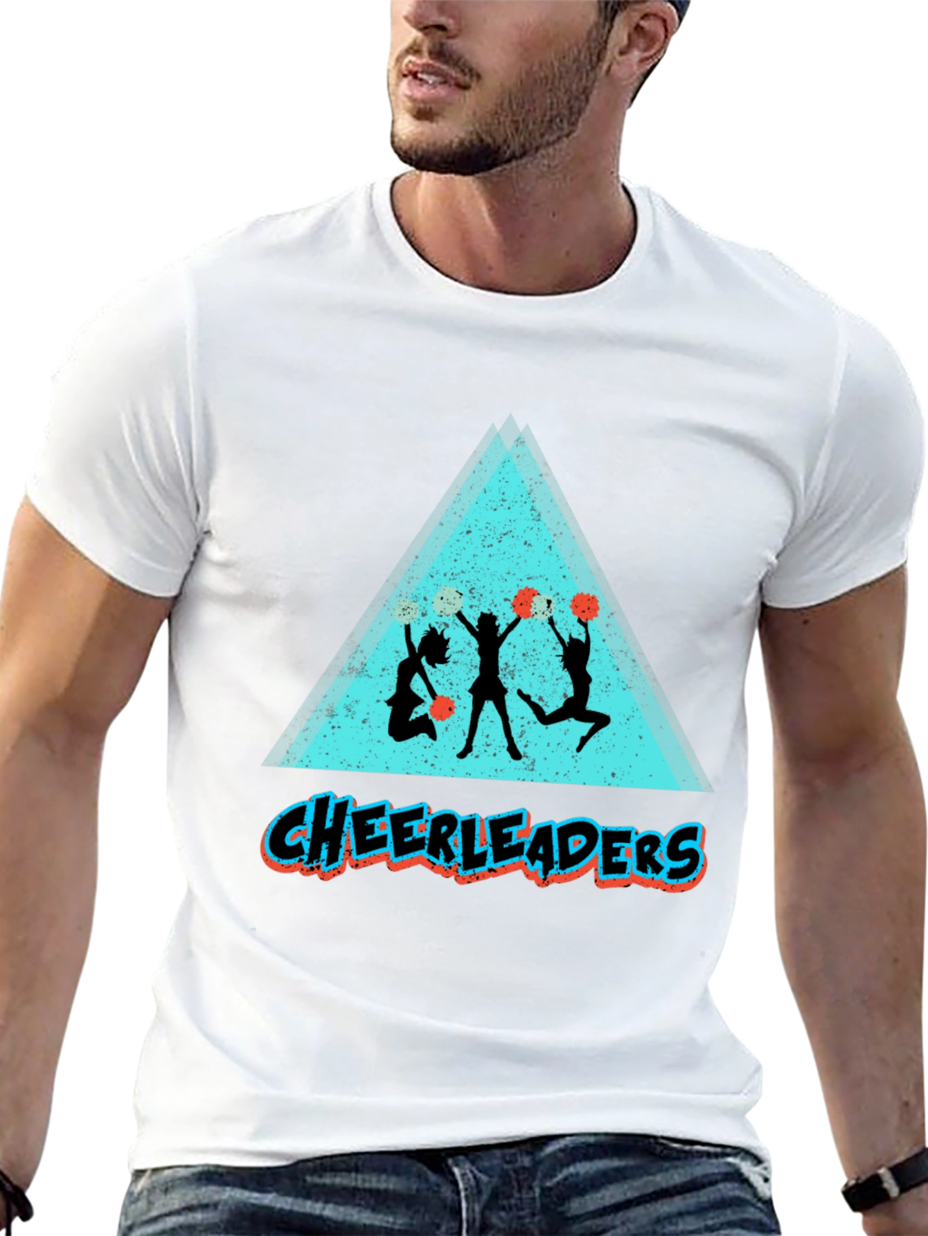 Cheerleader Graphic Tee - Black Cotton Shirt