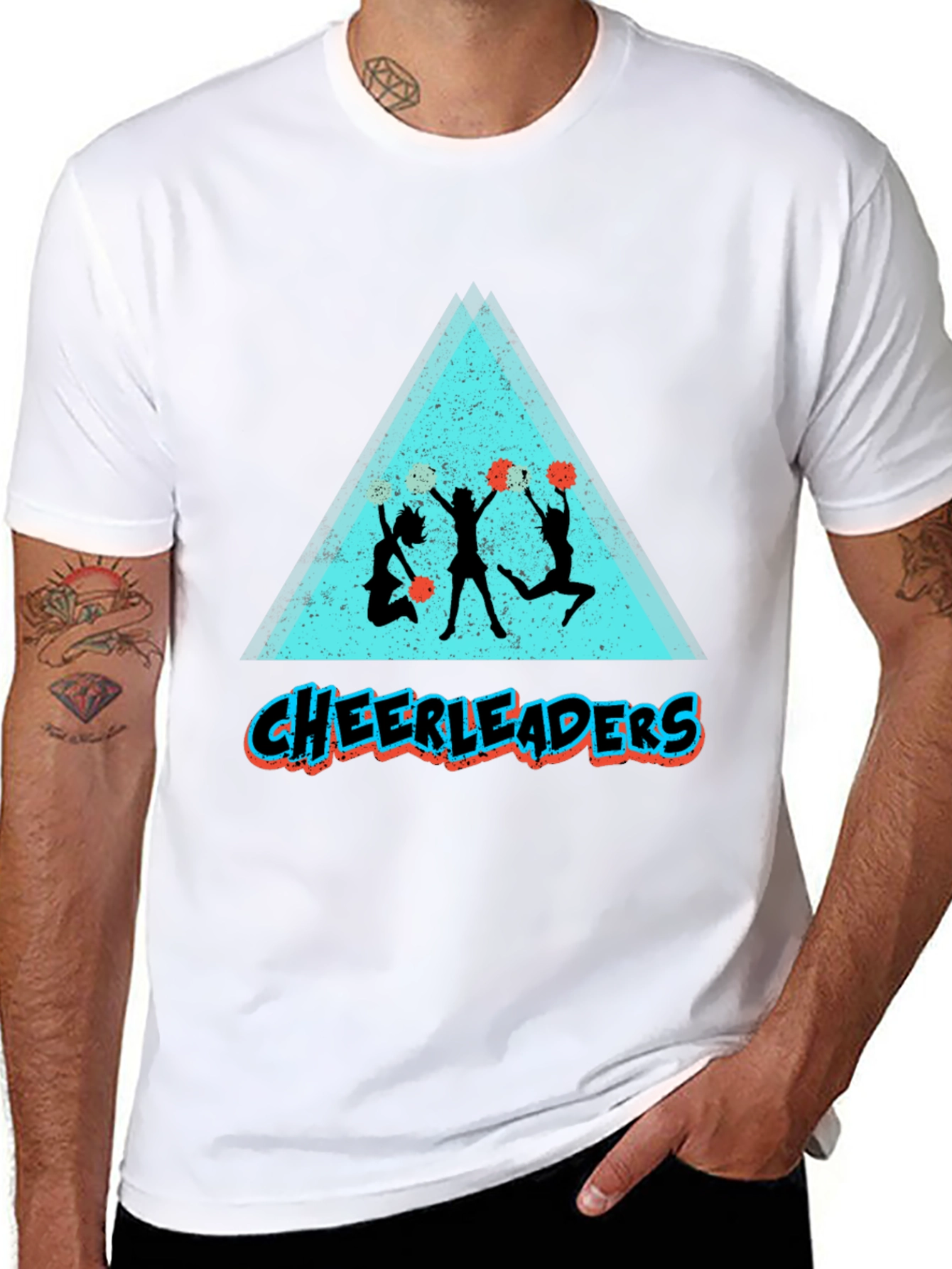 Cheerleader Graphic Tee - Black Cotton Shirt