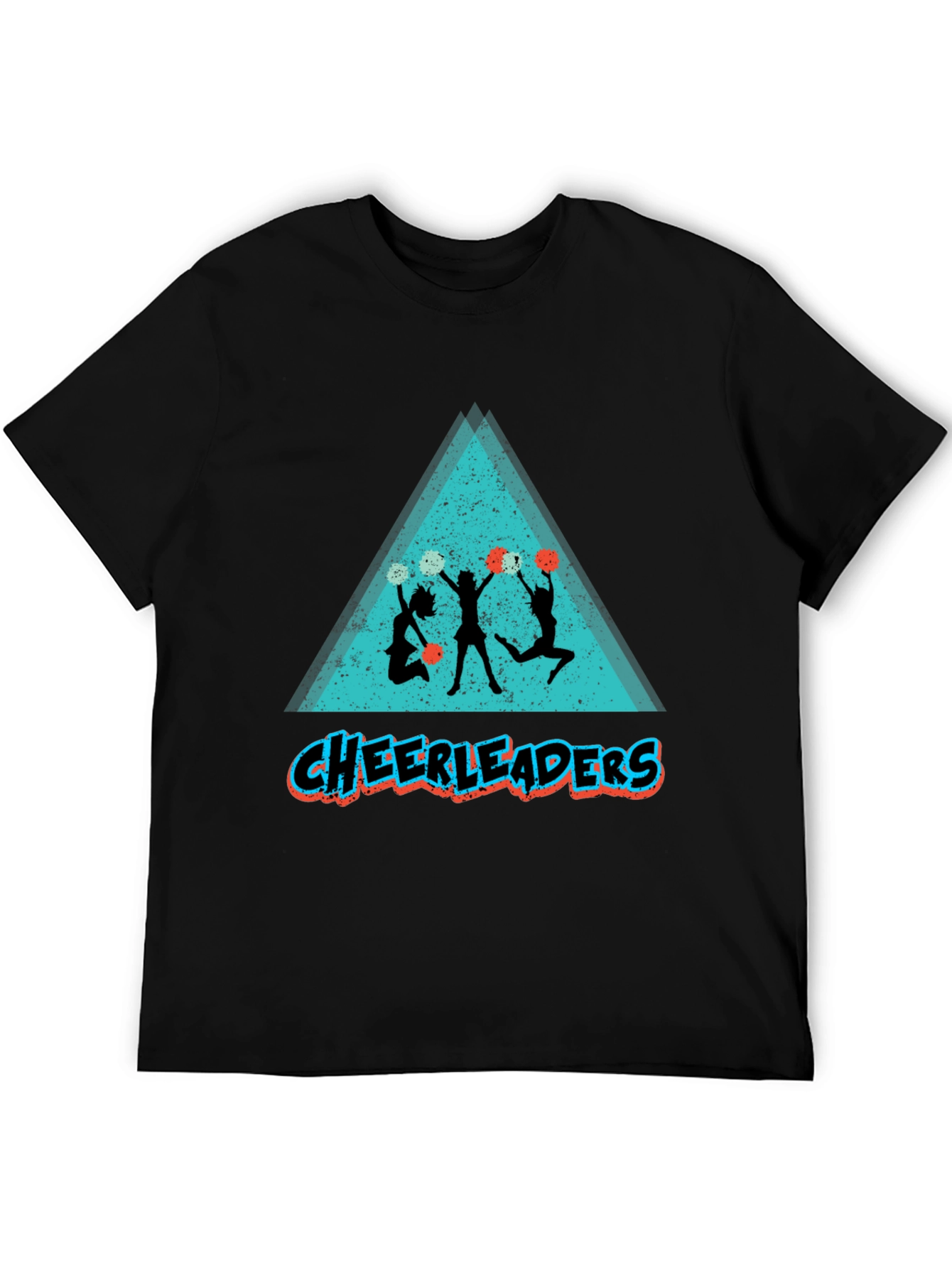 Cheerleader Graphic Tee - Black Cotton Shirt