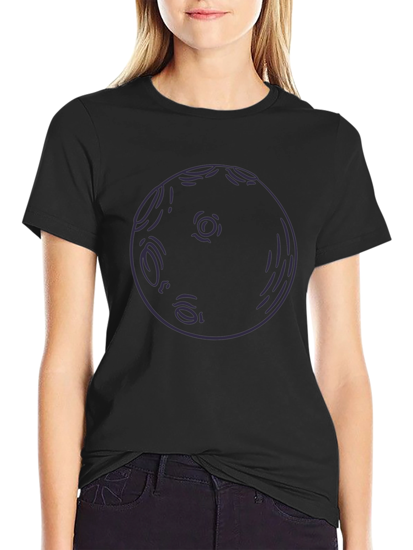 Abstract Moon Graphic T-Shirt - Soft Cotton Tee