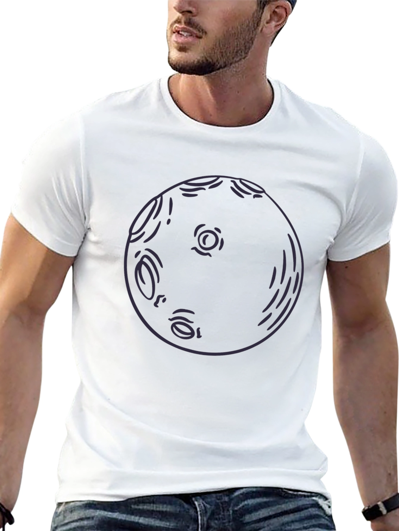 Abstract Moon Graphic T-Shirt - Soft Cotton Tee