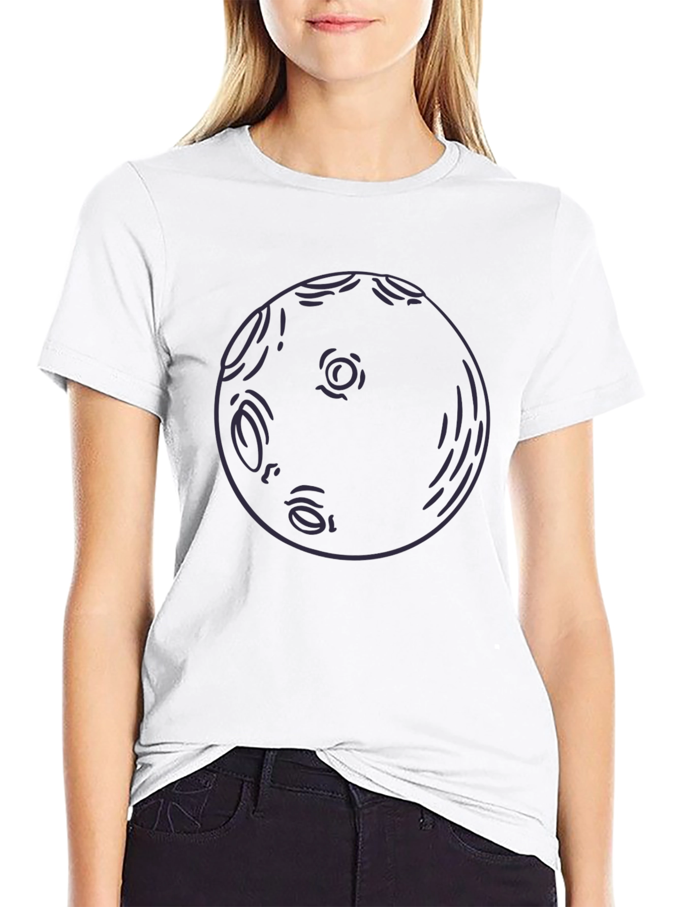 Abstract Moon Graphic T-Shirt - Soft Cotton Tee