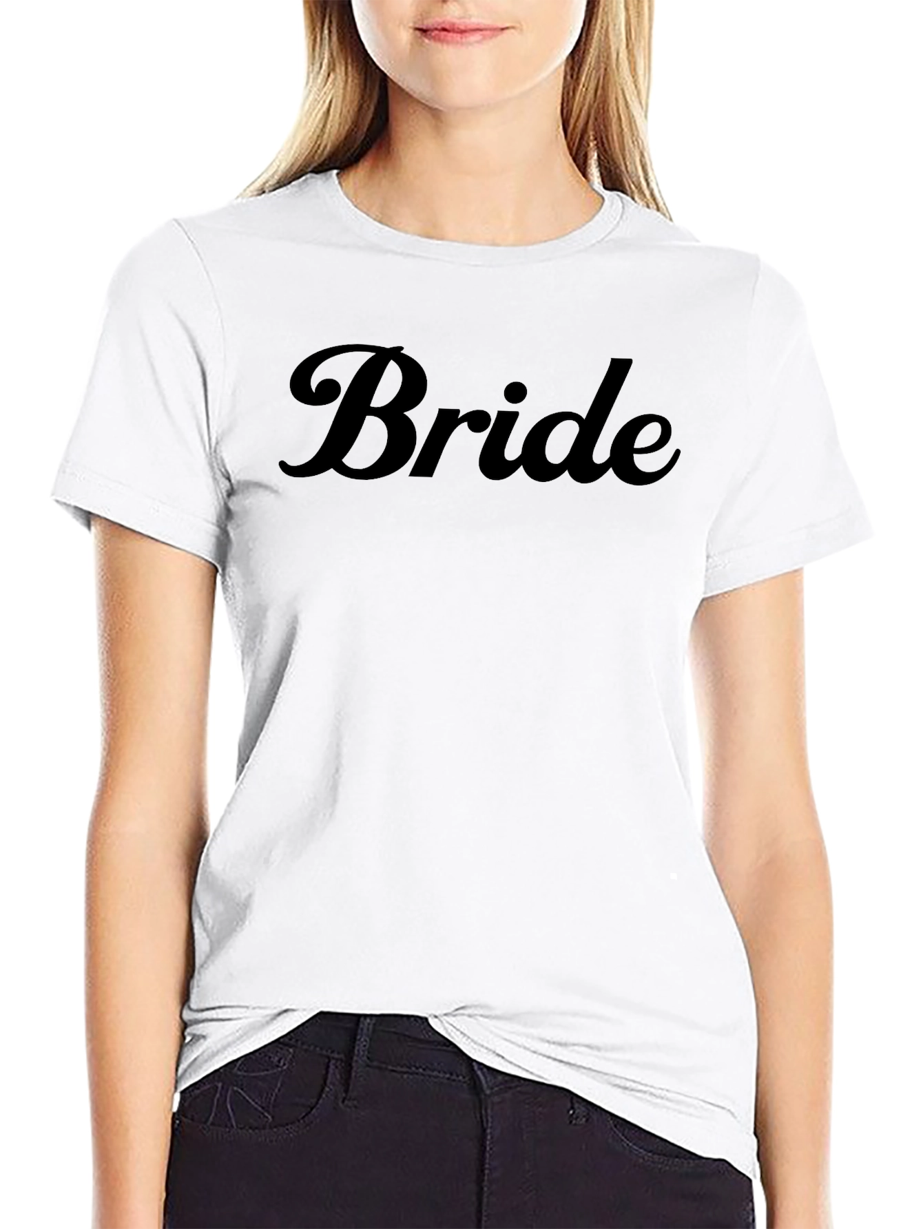 Bride Script T-Shirt - Black Wedding Tee