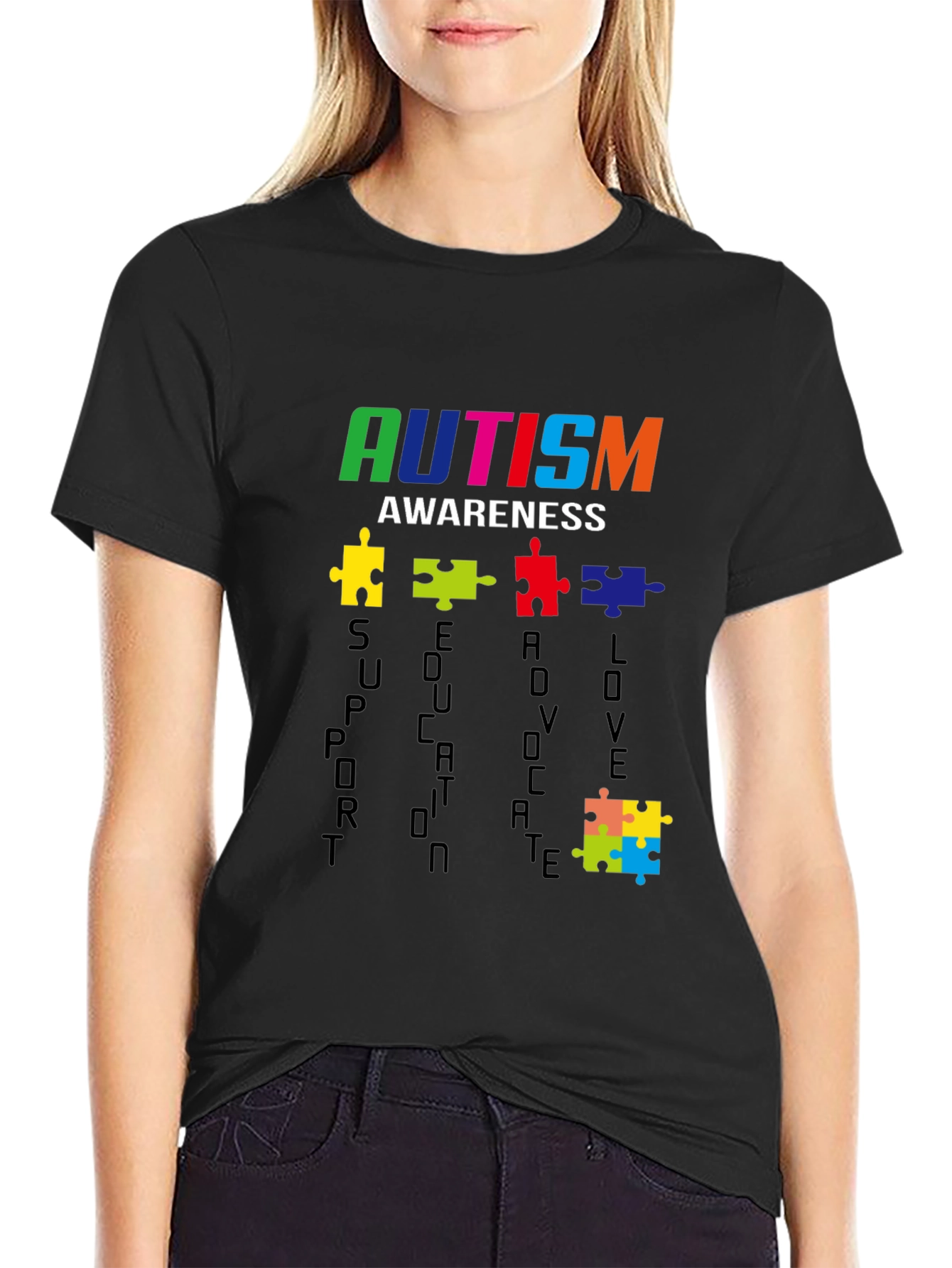 Autism Awareness T-Shirt - Support Educate Love