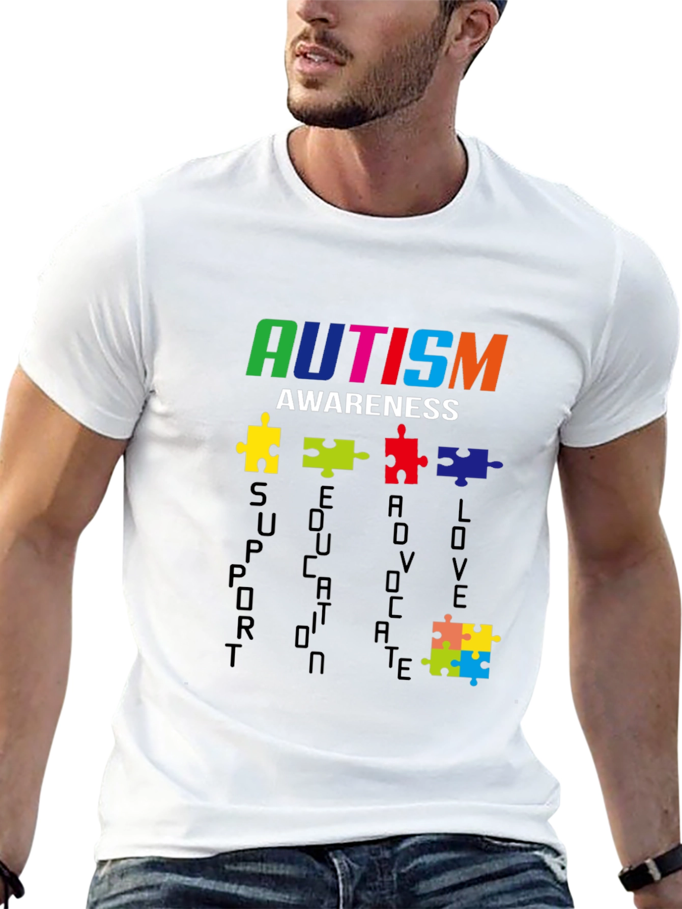 Autism Awareness T-Shirt - Support Educate Love
