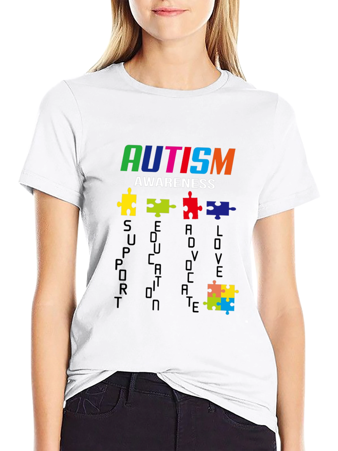 Autism Awareness T-Shirt - Support Educate Love