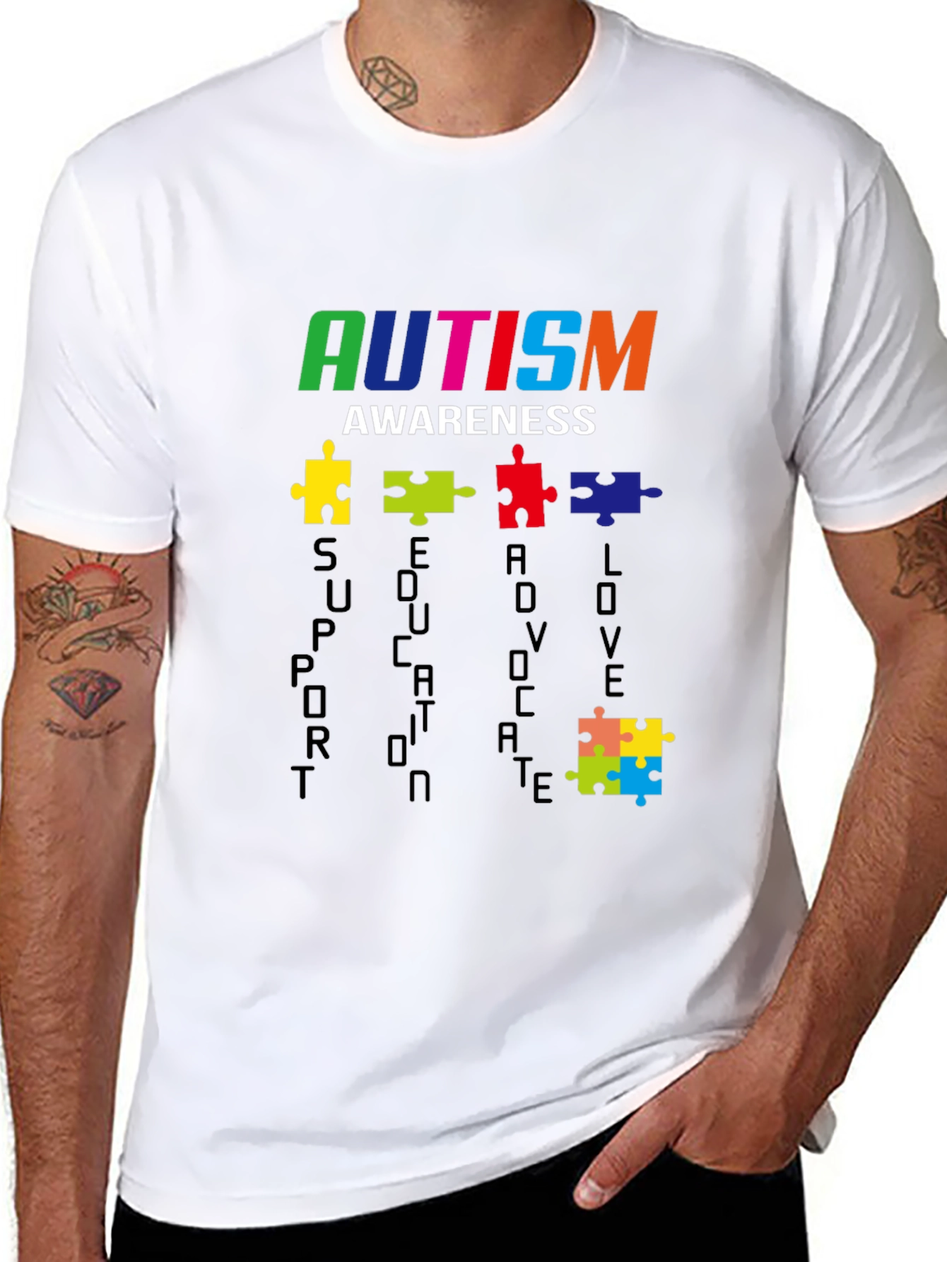 Autism Awareness T-Shirt - Support Educate Love