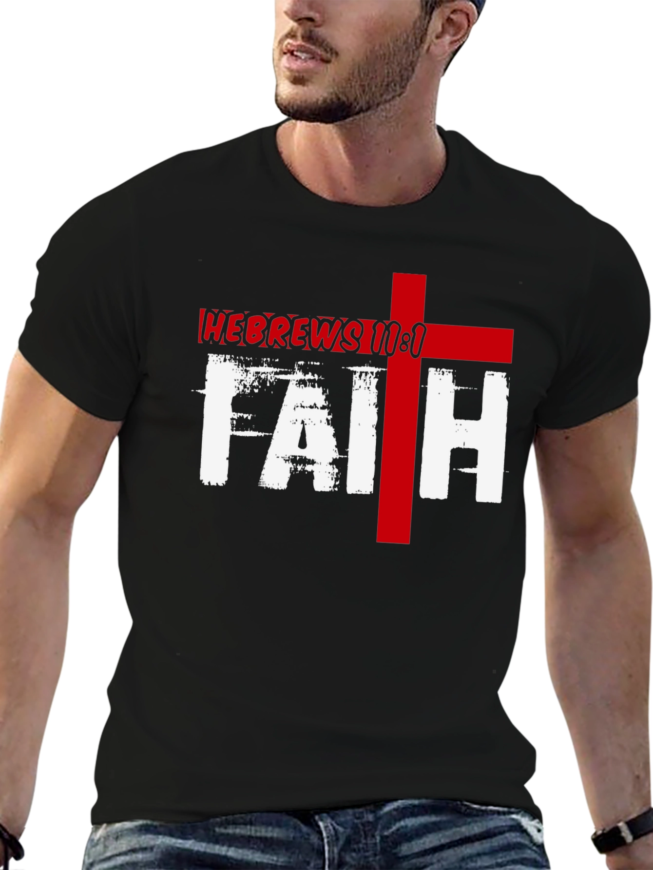 Faith Hebrews 11:1 Graphic Tee - Black Christian T-Shirt