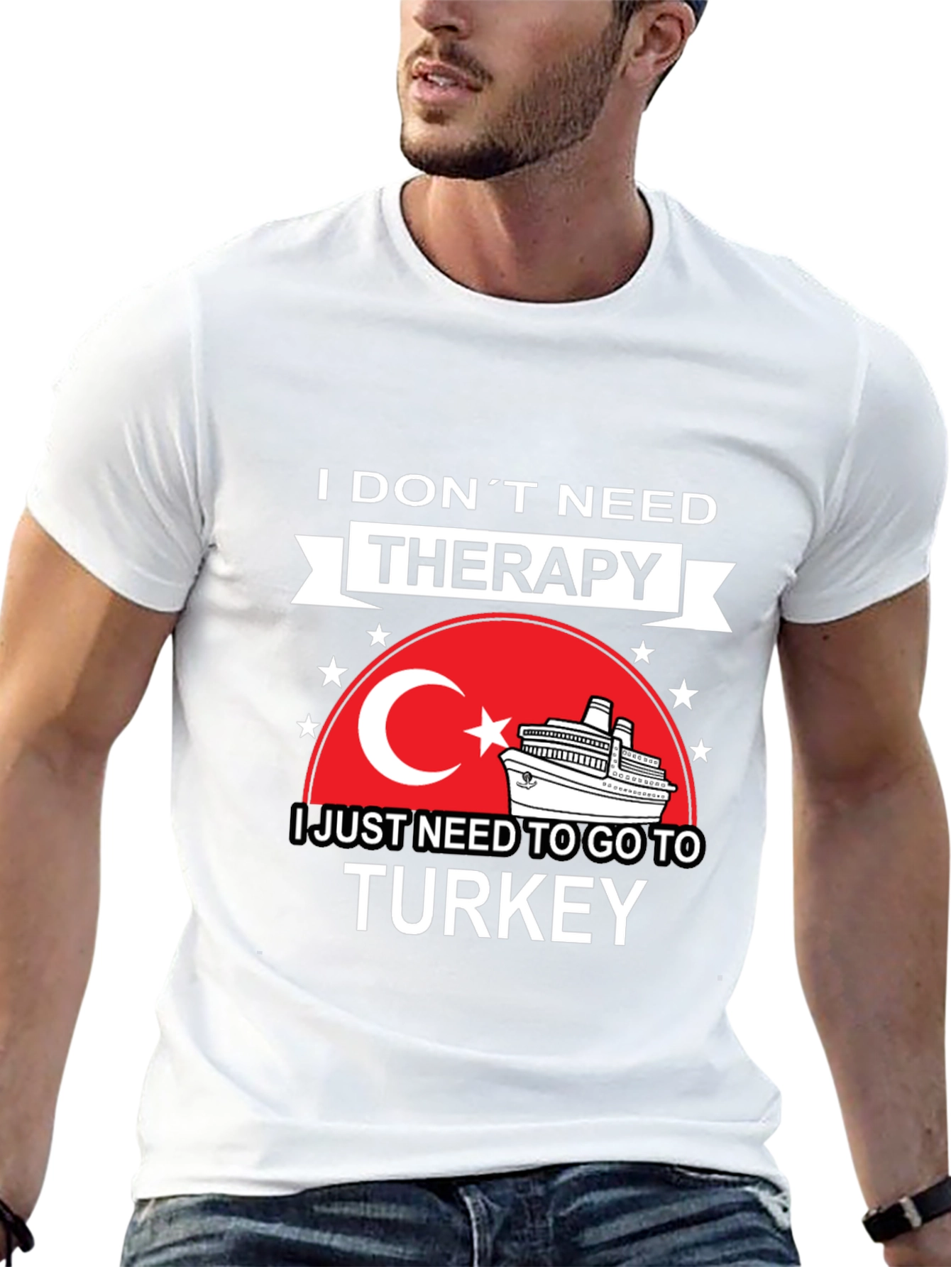 Turkey Travel Therapy Black Graphic T-Shirt