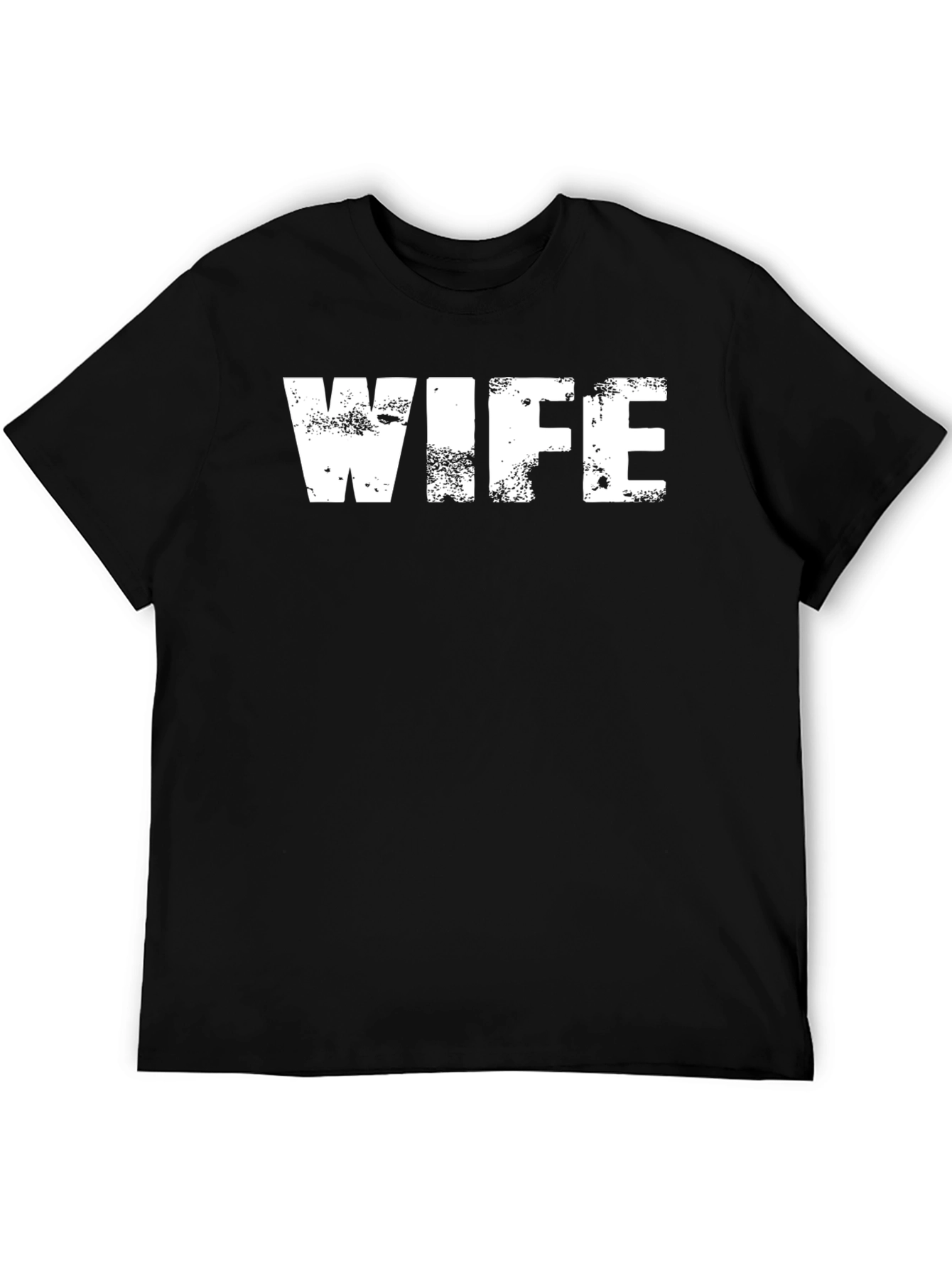 WIFE Graphic Tee - Distressed White Print on Black
