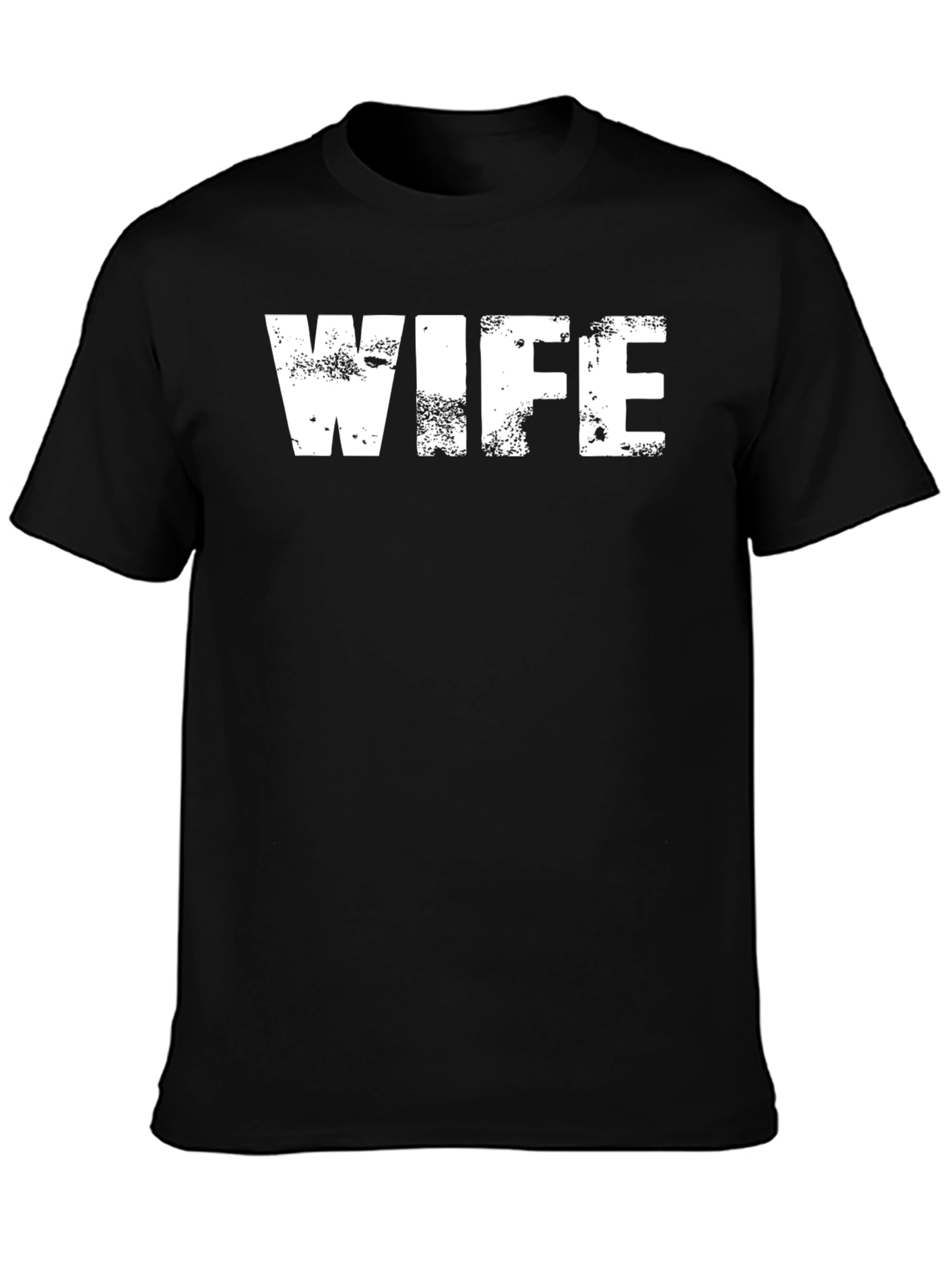 WIFE Graphic Tee - Distressed White Print on Black