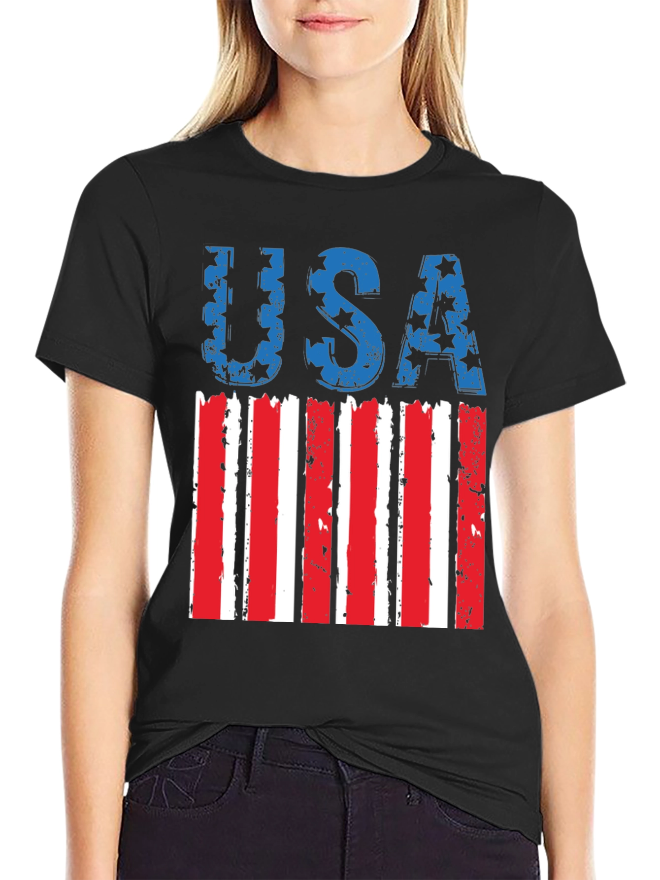 Patriotic USA Flag Graphic T-Shirt