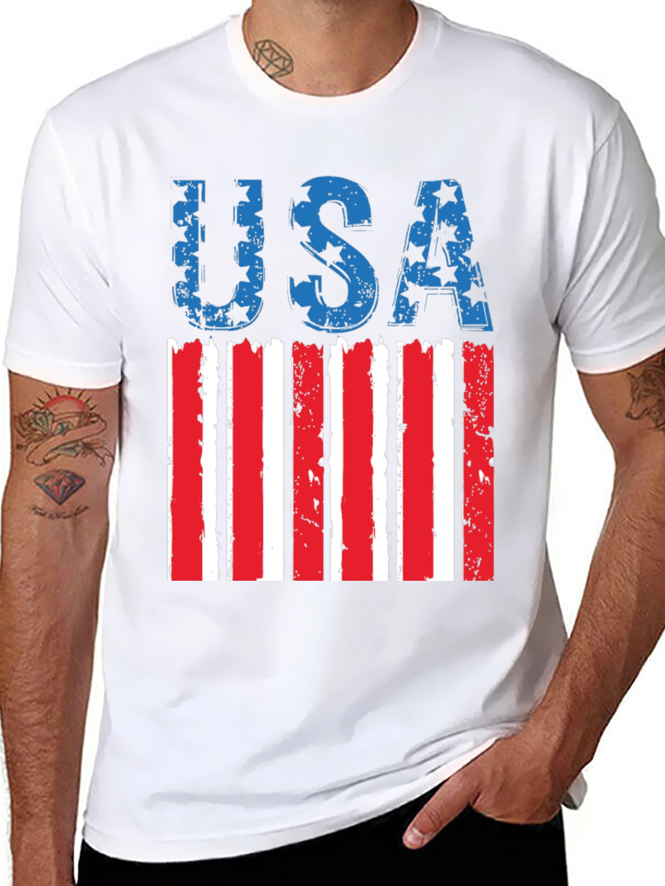 Patriotic USA Flag Graphic T-Shirt