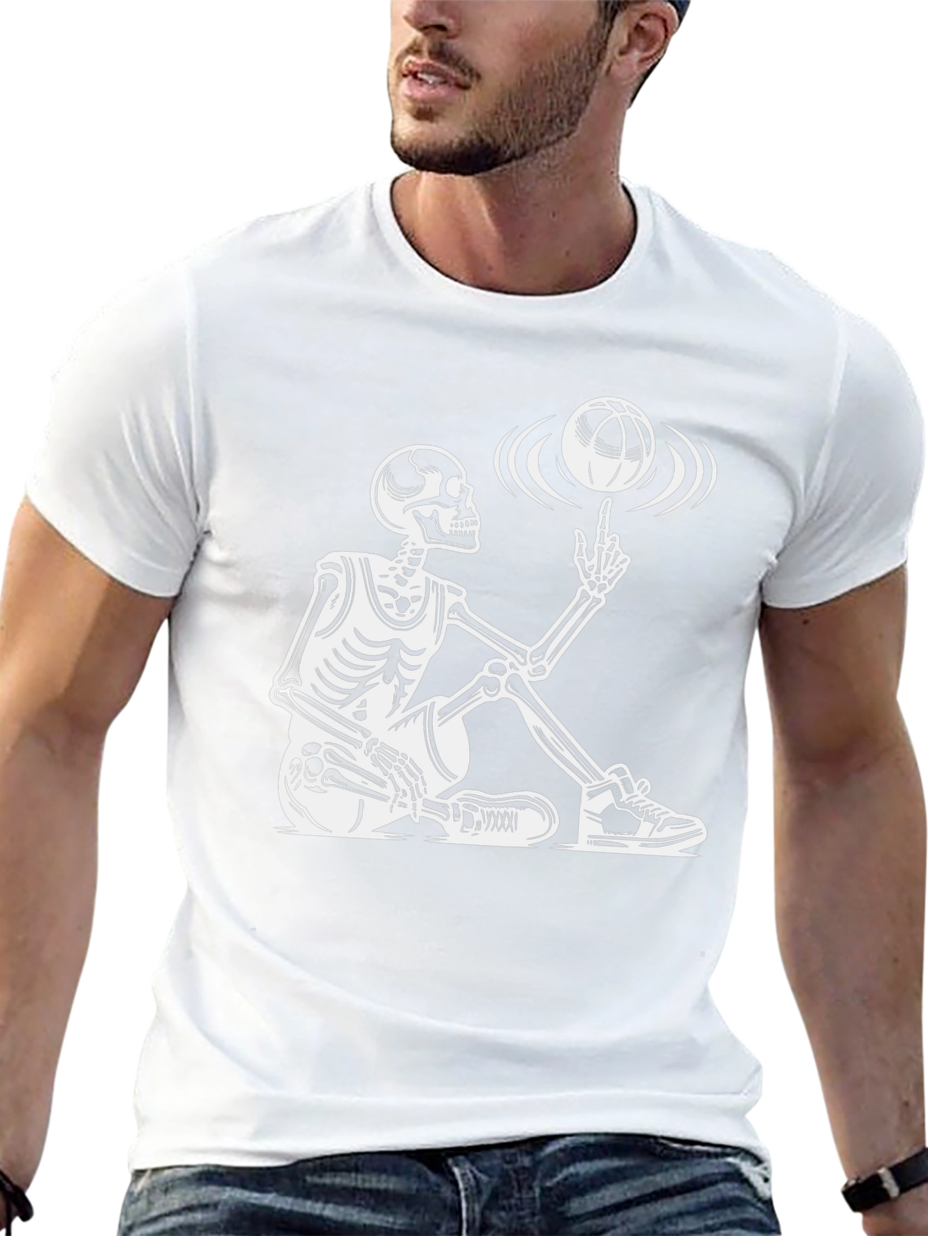 Skeleton Basketball T-Shirt - Funny Graphic Tee