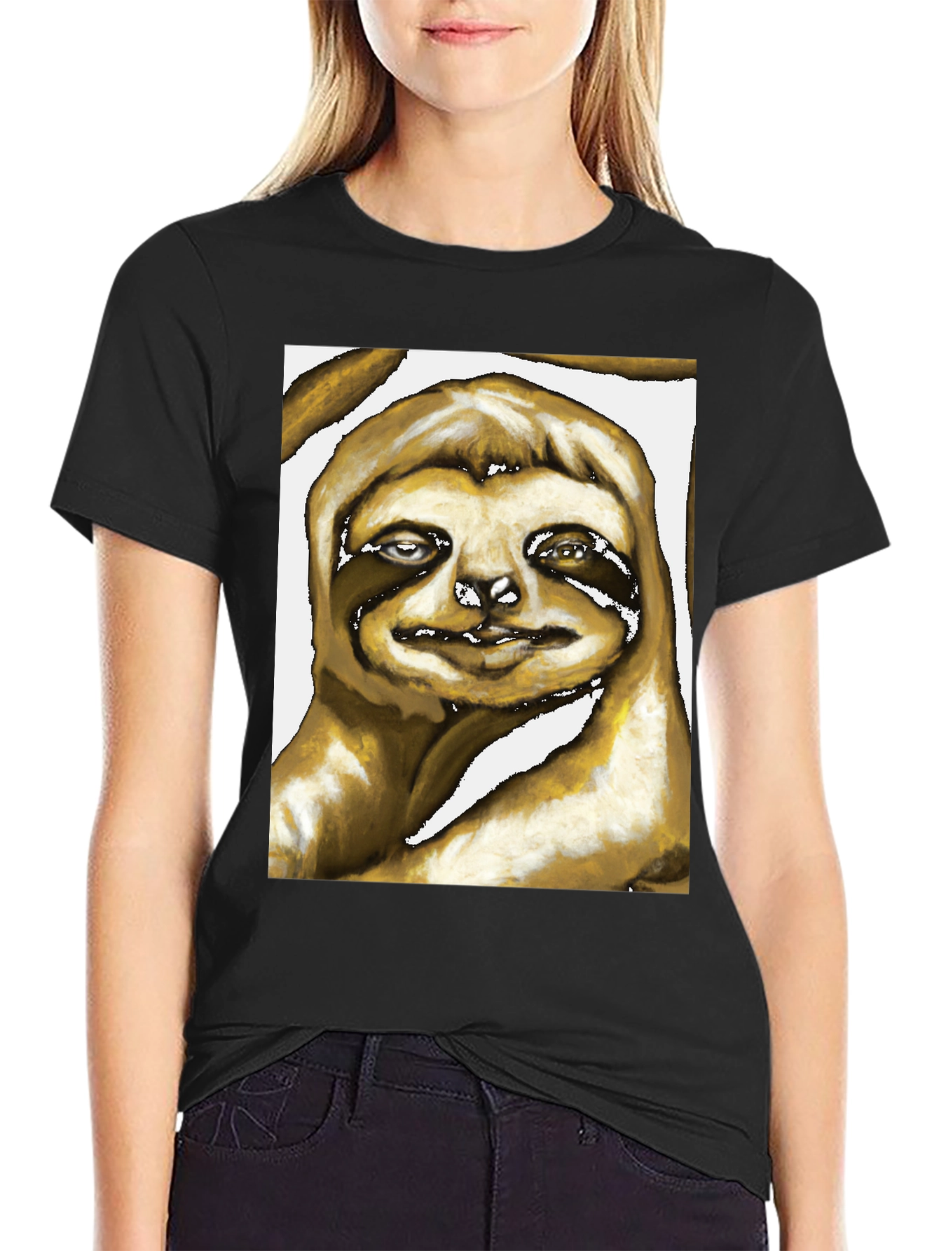 Sloth Art Graphic Print Tee