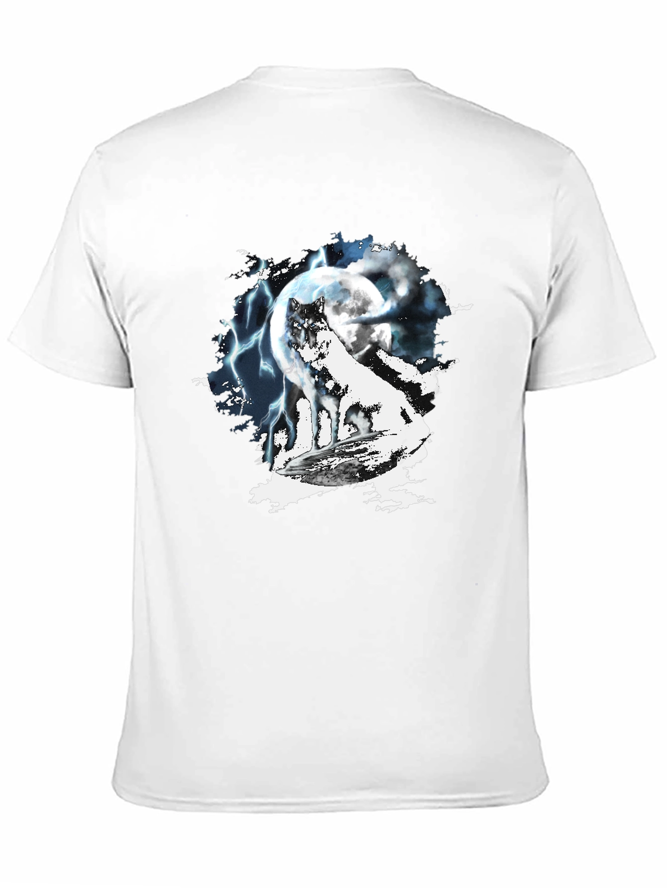 Wolf Moon Lightning Graphic T-Shirt