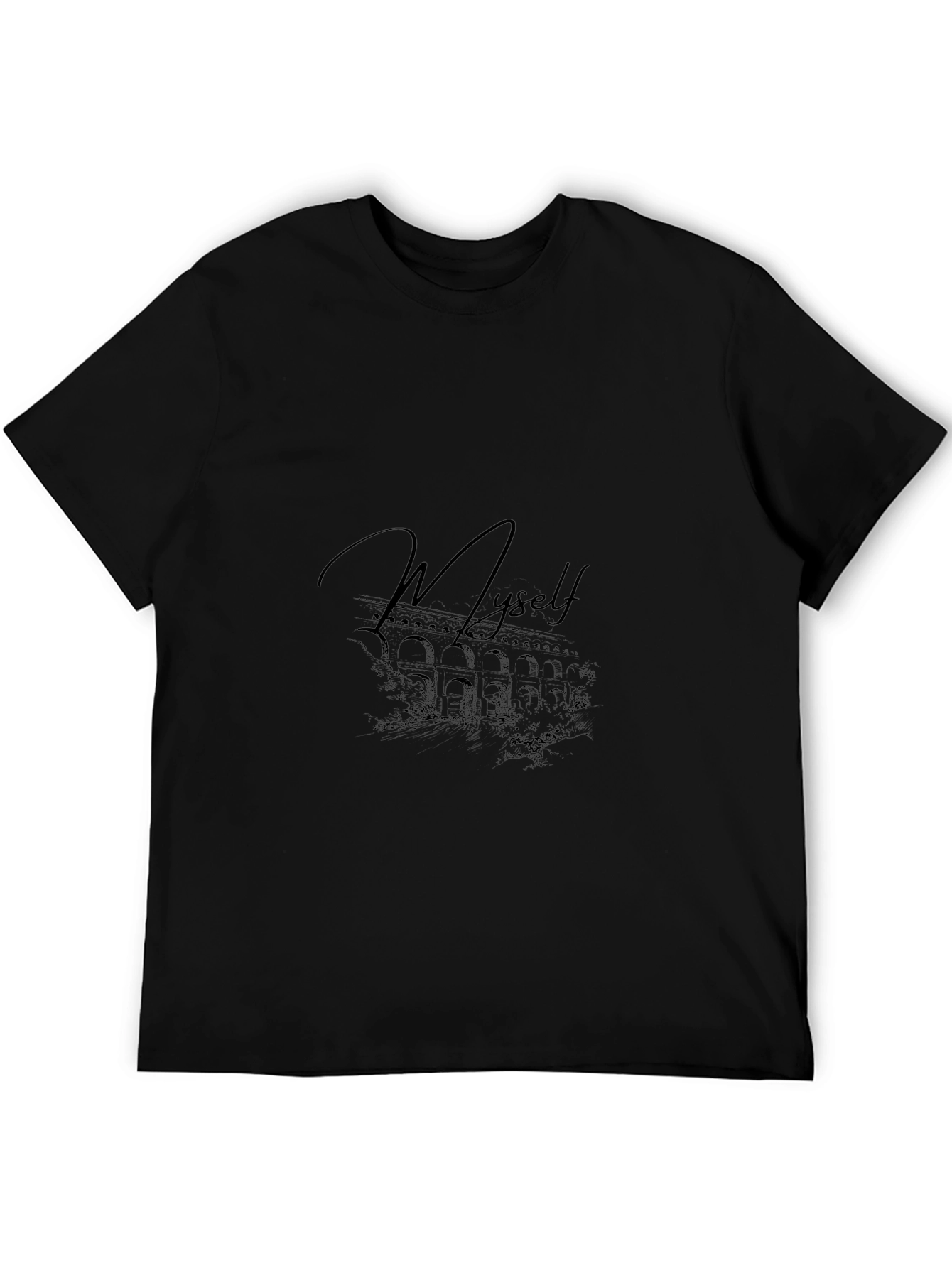 Black Graphic T-Shirt - Myself Design