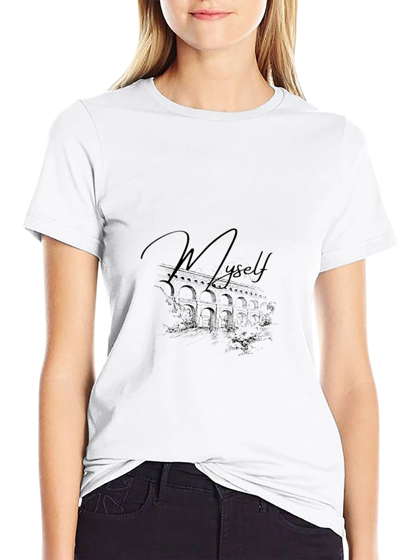 Black Graphic T-Shirt - Myself Design