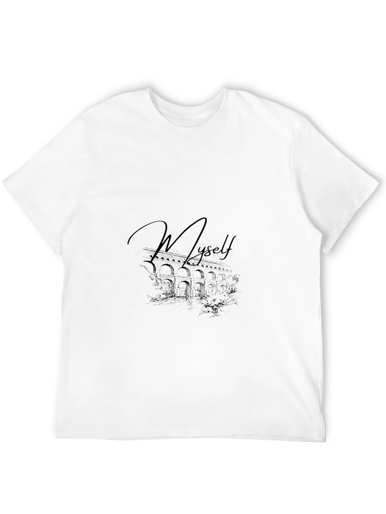 Black Graphic T-Shirt - Myself Design