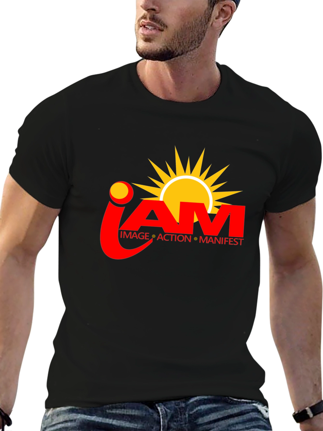 I AM Manifest Black T-Shirt - Inspiring Design