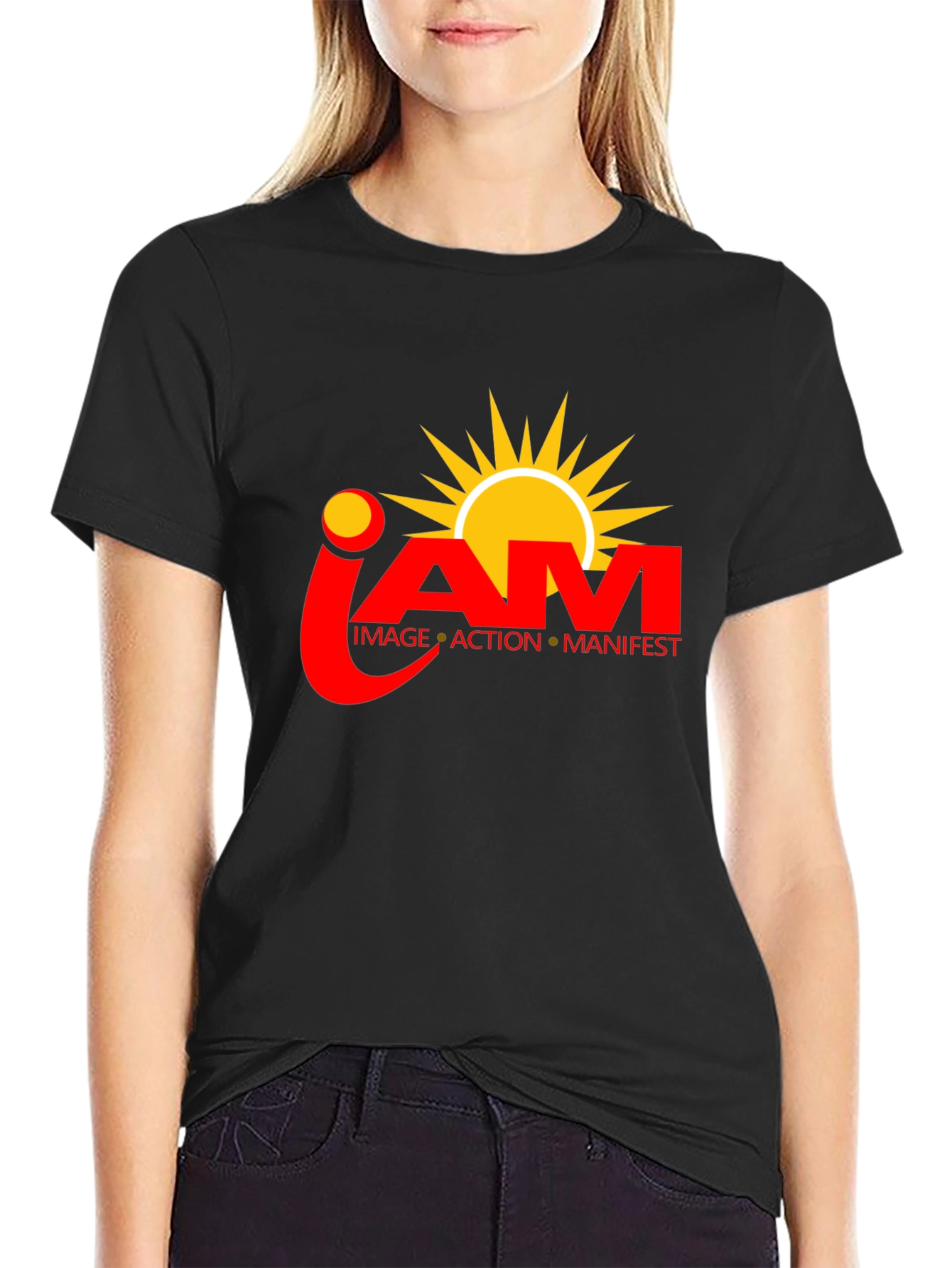 I AM Manifest Black T-Shirt - Inspiring Design