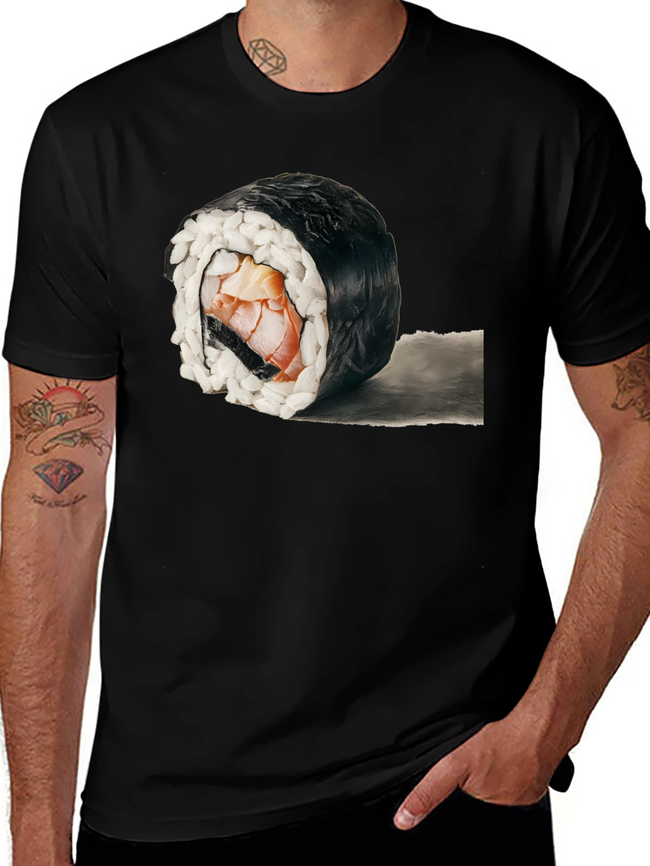 Sushi Roll Graphic T-Shirt - Unique Foodie Tee